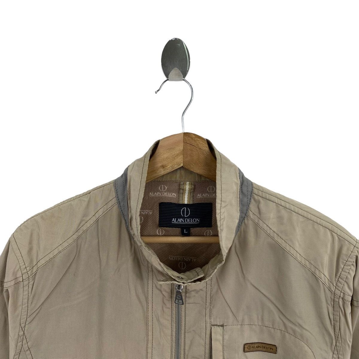 Vintage ALAIN DELON Multi Pocket Full Zipper Brown Bomber Jacket Size US L / EU 52-54 / 3 - 2 Thumbnail