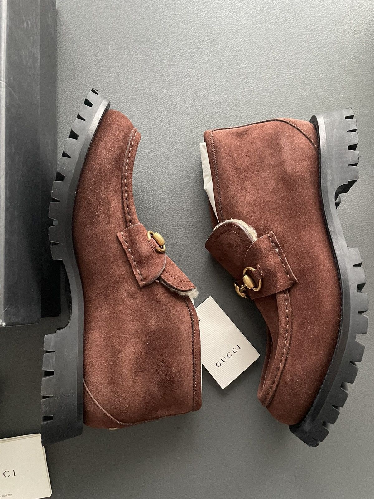 Brand New Super Rare Shearling Suede Leather Horsebit Boots