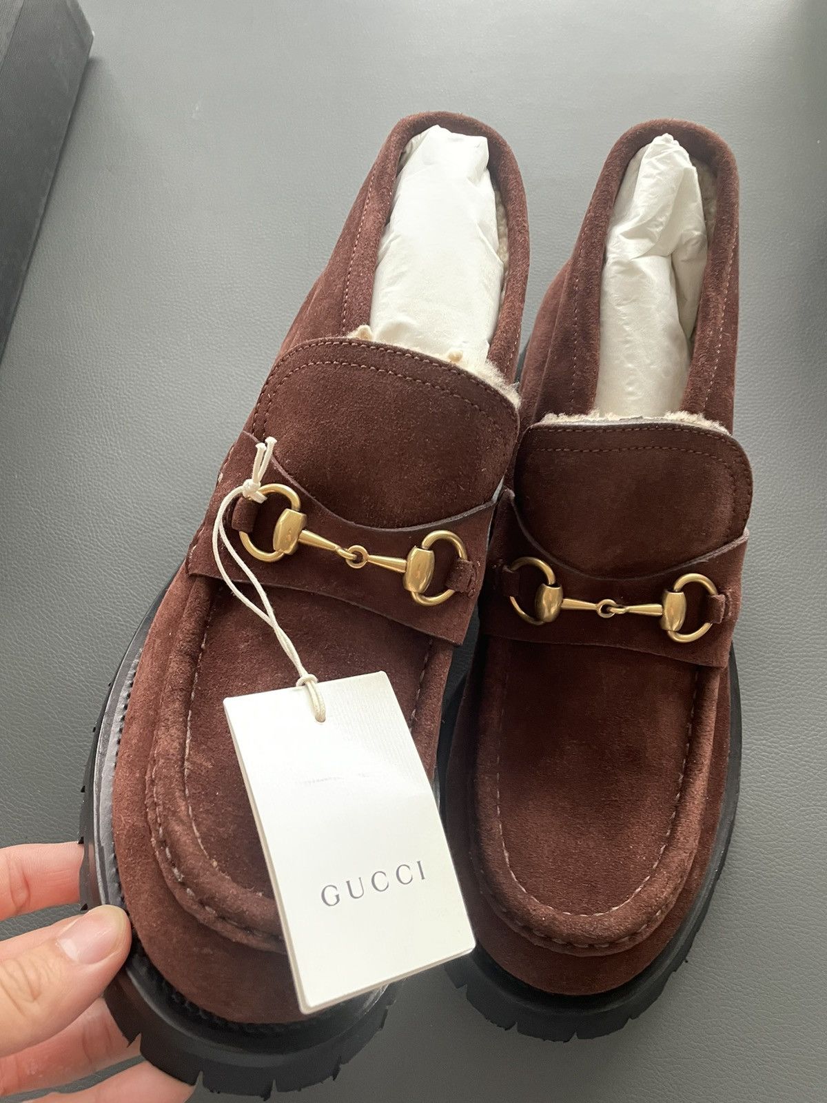 Brand New Super Rare Shearling Suede Leather Horsebit Boots