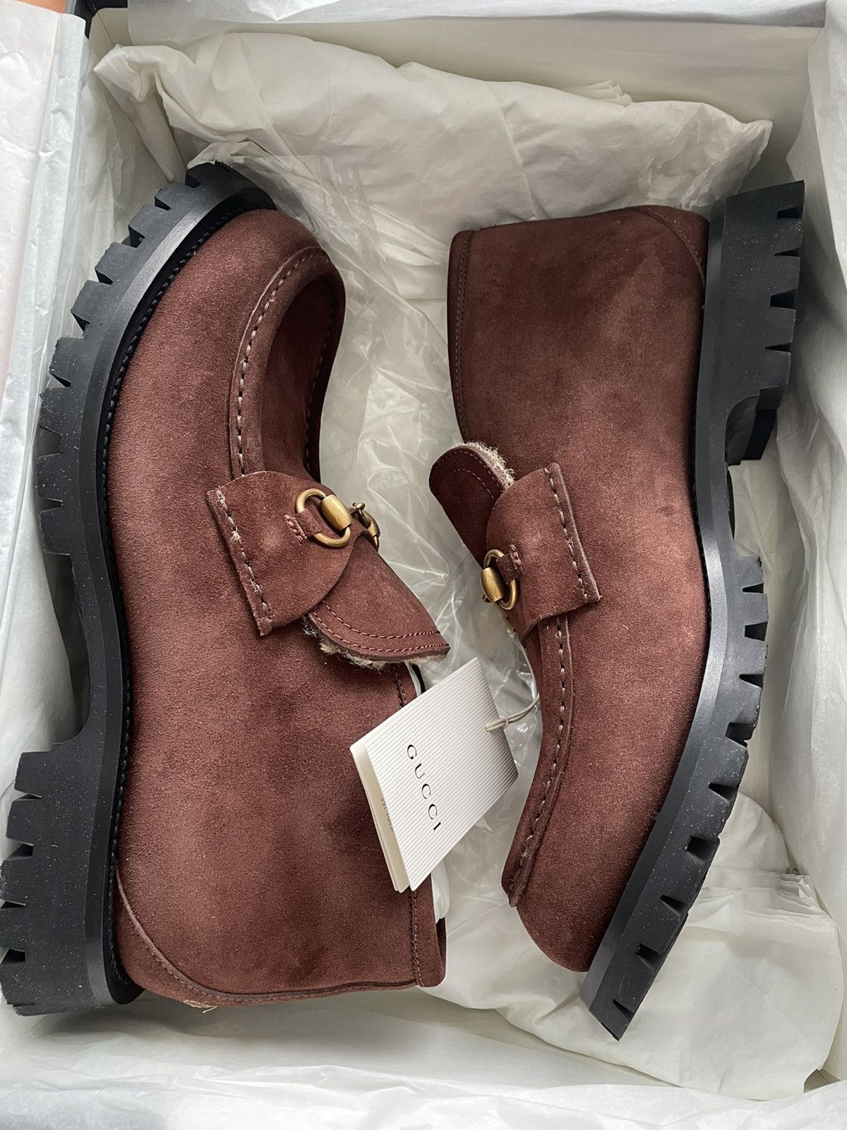 Brand New Super Rare Shearling Suede Leather Horsebit Boots