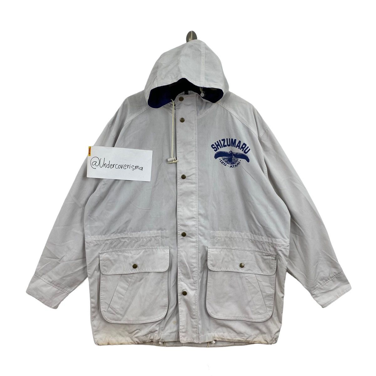 Vintage SHIZUMARU IZU-ATAMI White Hooded Windbreaker Bomber Jacket Size US L / EU 52-54 / 3 - 1 Thumbnail