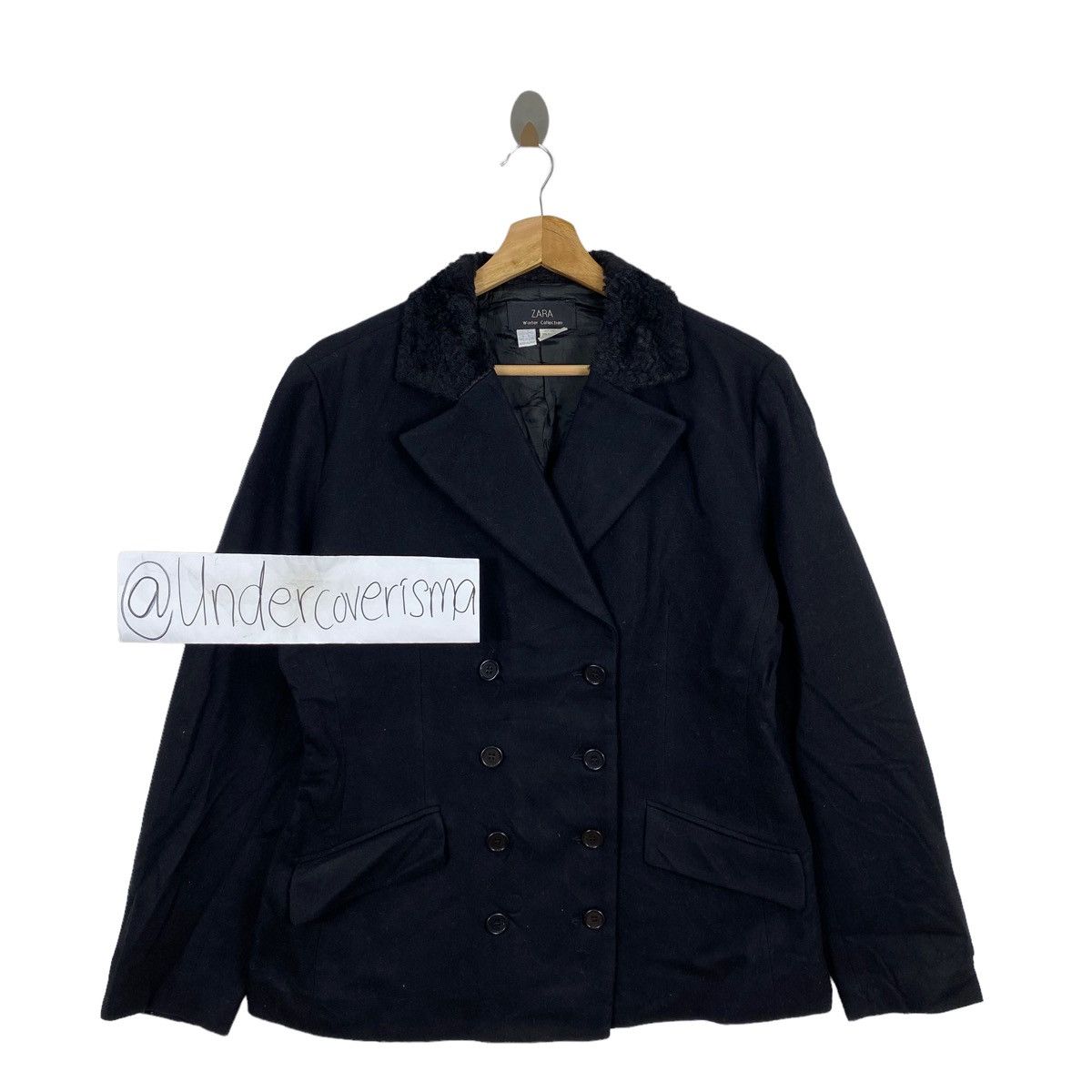 Zara ZARA Winter Collection Sherpa Collar Black Plain Blazer Coat Size US M / EU 48-50 / 2 - 1 Thumbnail