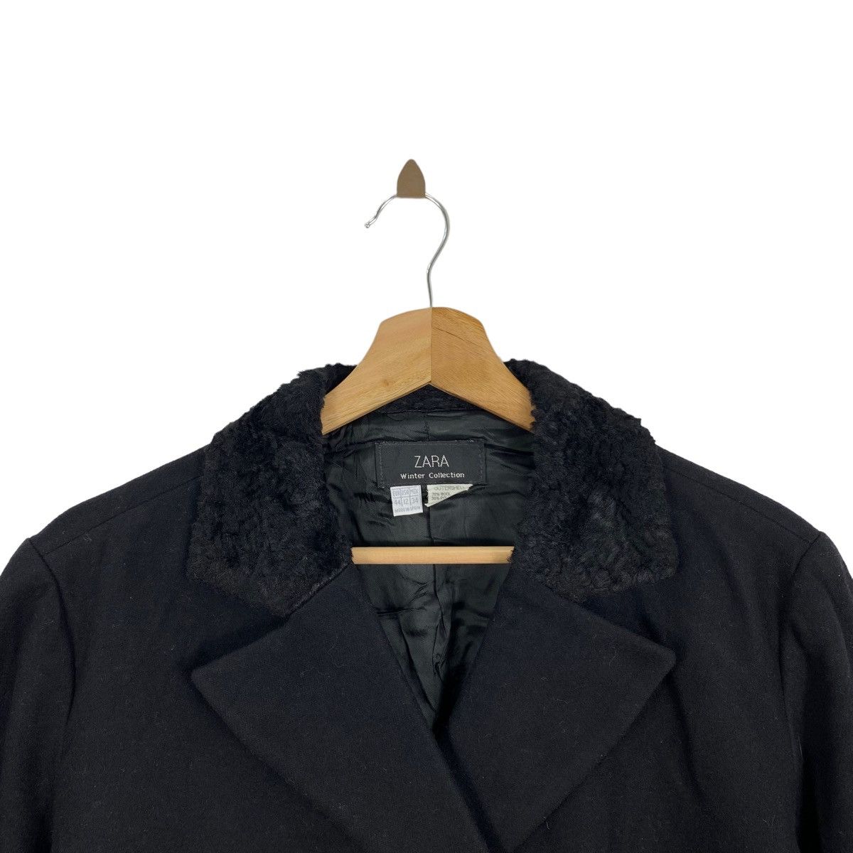 Zara ZARA Winter Collection Sherpa Collar Black Plain Blazer Coat Size US M / EU 48-50 / 2 - 2 Thumbnail