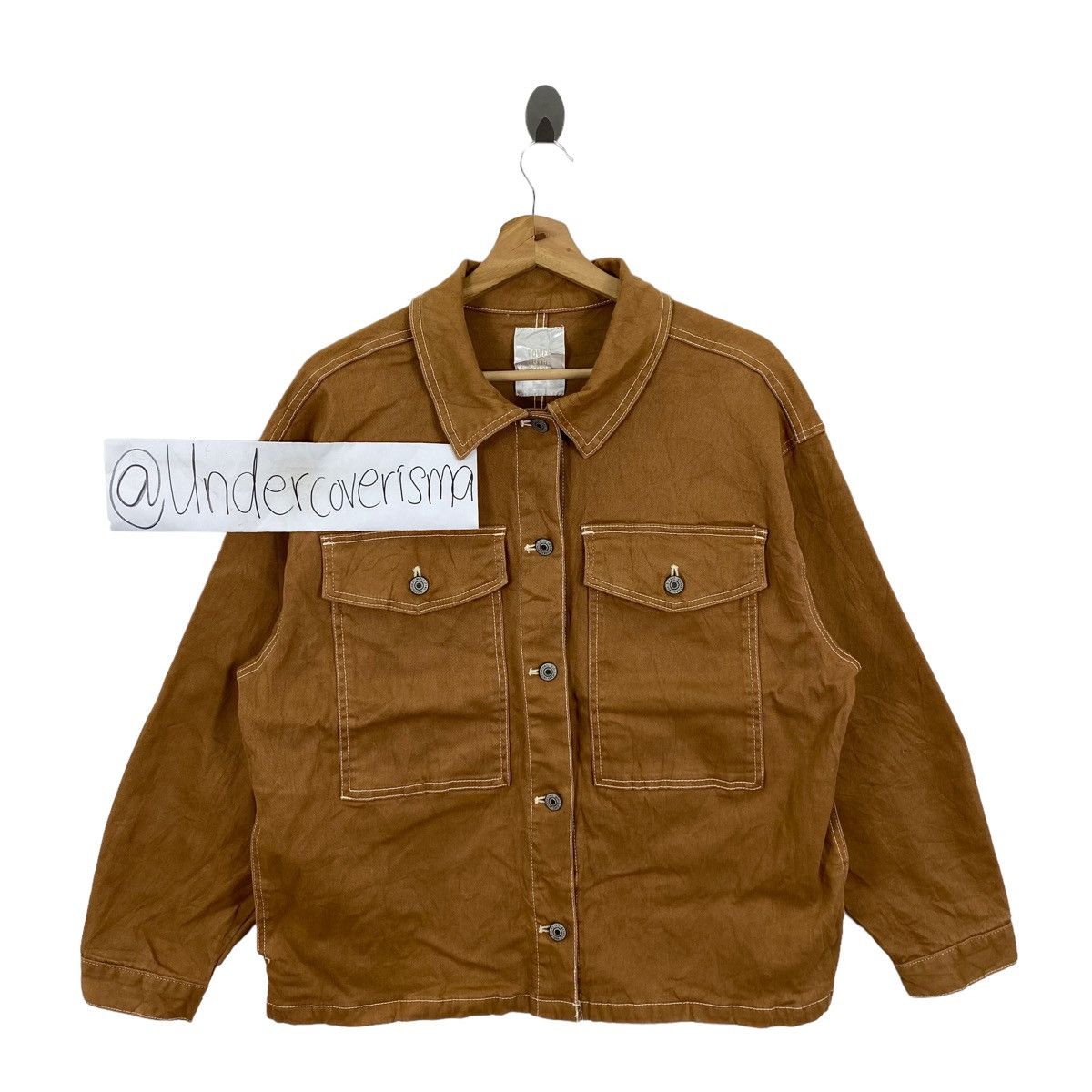 Vintage Vintage POWER To The PEOPLE Brown Chore Jacket Size US M / EU 48-50 / 2 - 1 Thumbnail