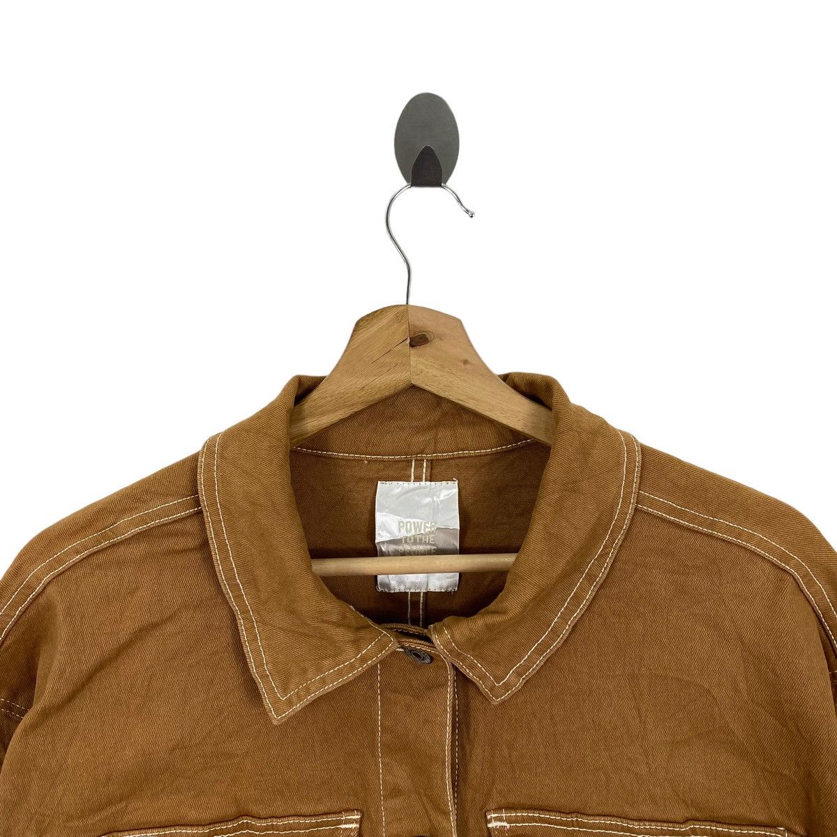 Vintage Vintage POWER To The PEOPLE Brown Chore Jacket Size US M / EU 48-50 / 2 - 2 Thumbnail