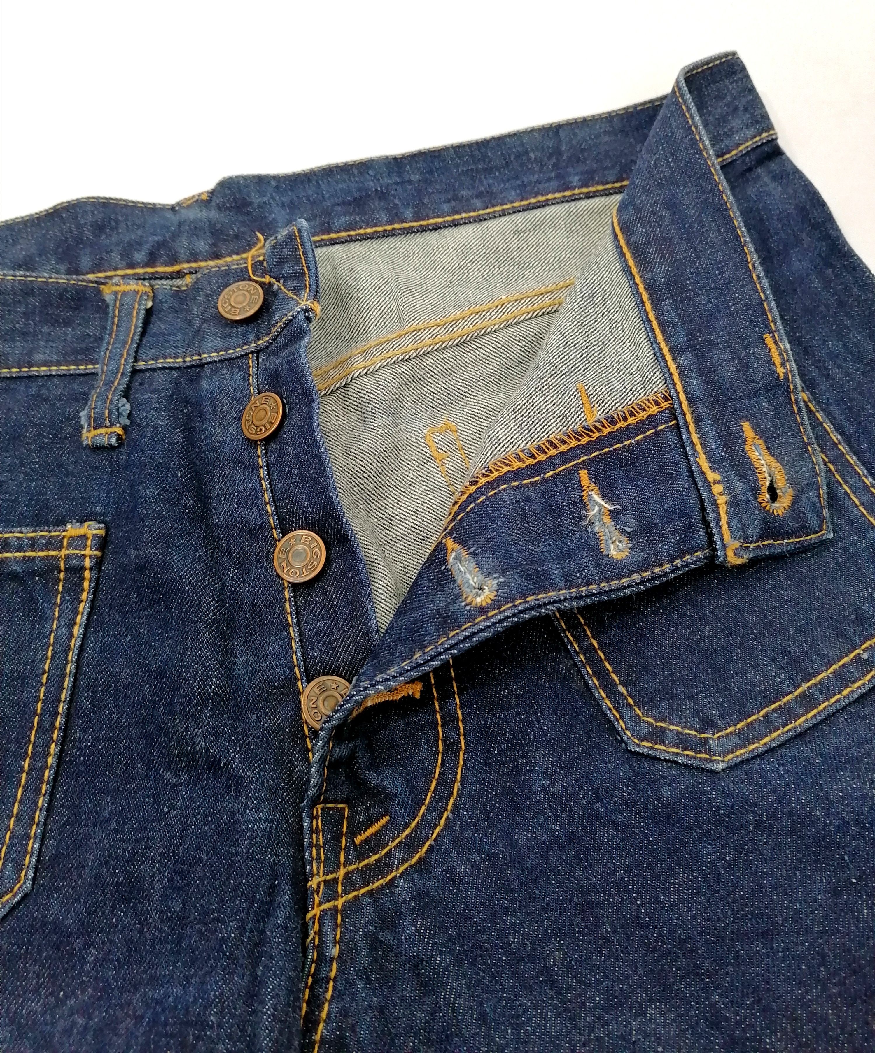 Vintage Big Stone Lot A412 Bush Fly Button Denim Jeans Size US 34 / EU 50 - 3 Thumbnail