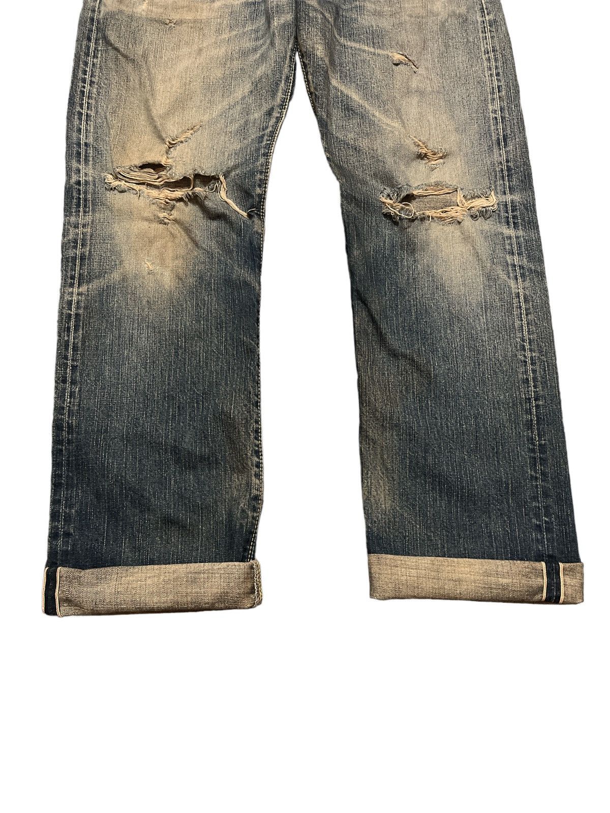 Japanese Brand THRASHED🔥EDWIN 505 SALVAGE DISTRESSED DENIM PANT Size US 31 - 3 Thumbnail