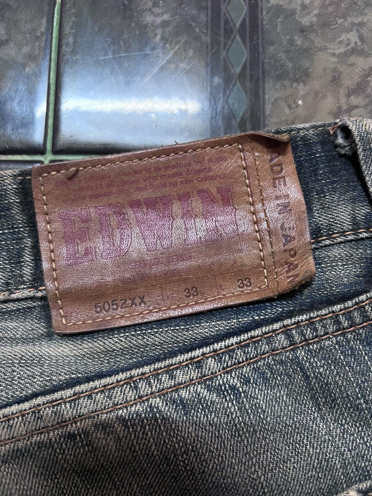 Japanese Brand THRASHED🔥EDWIN 505 SALVAGE DISTRESSED DENIM PANT Size US 31 - 6 Thumbnail