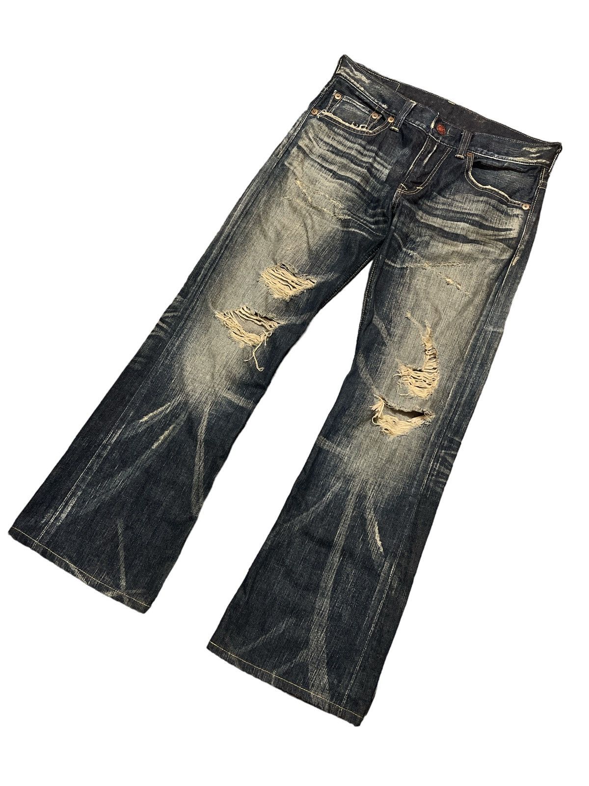 Other FLARED💥THRASHED EDWIN 503 DISTRESSED DENIM PANT Size US 30 / EU 46 - 5 Thumbnail