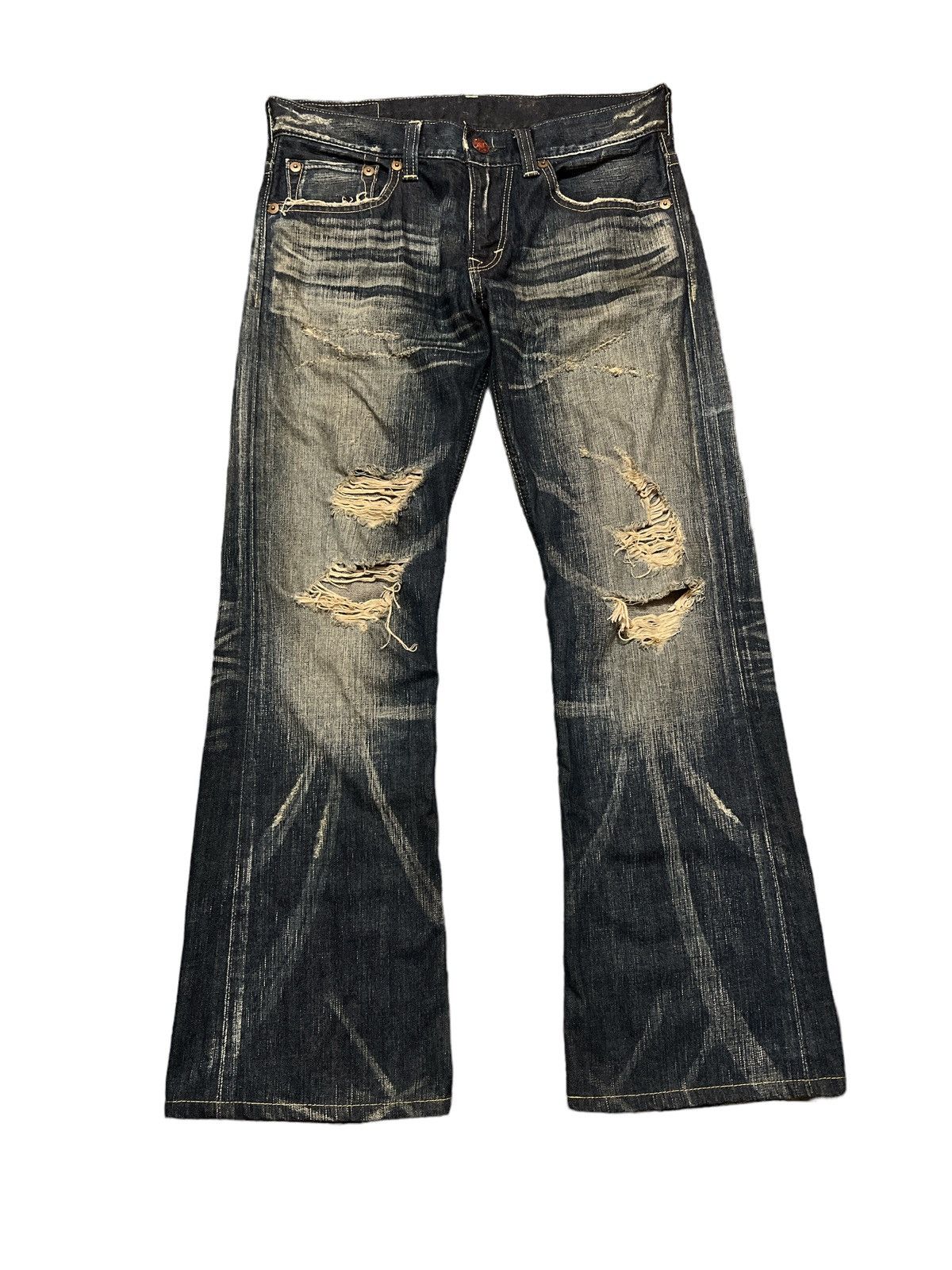 Other FLARED💥THRASHED EDWIN 503 DISTRESSED DENIM PANT Size US 30 / EU 46 - 1 Thumbnail
