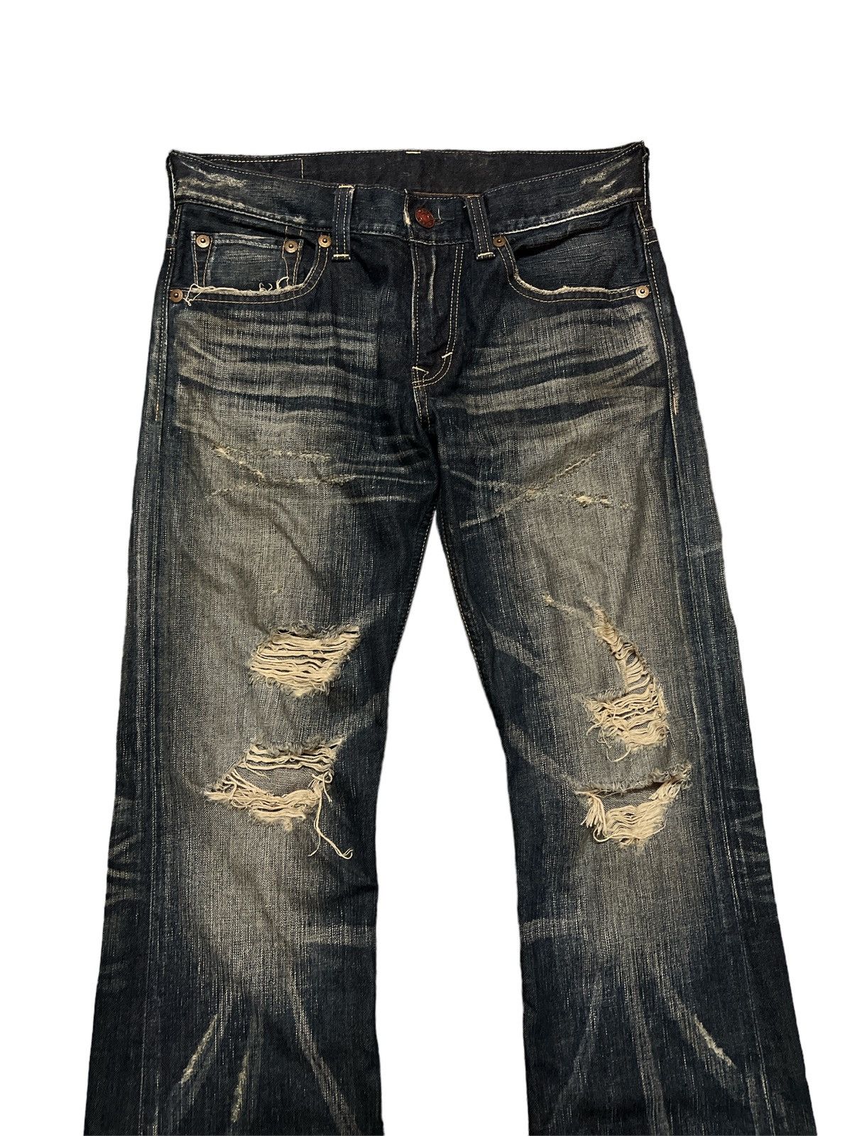 Other FLARED💥THRASHED EDWIN 503 DISTRESSED DENIM PANT Size US 30 / EU 46 - 3 Thumbnail
