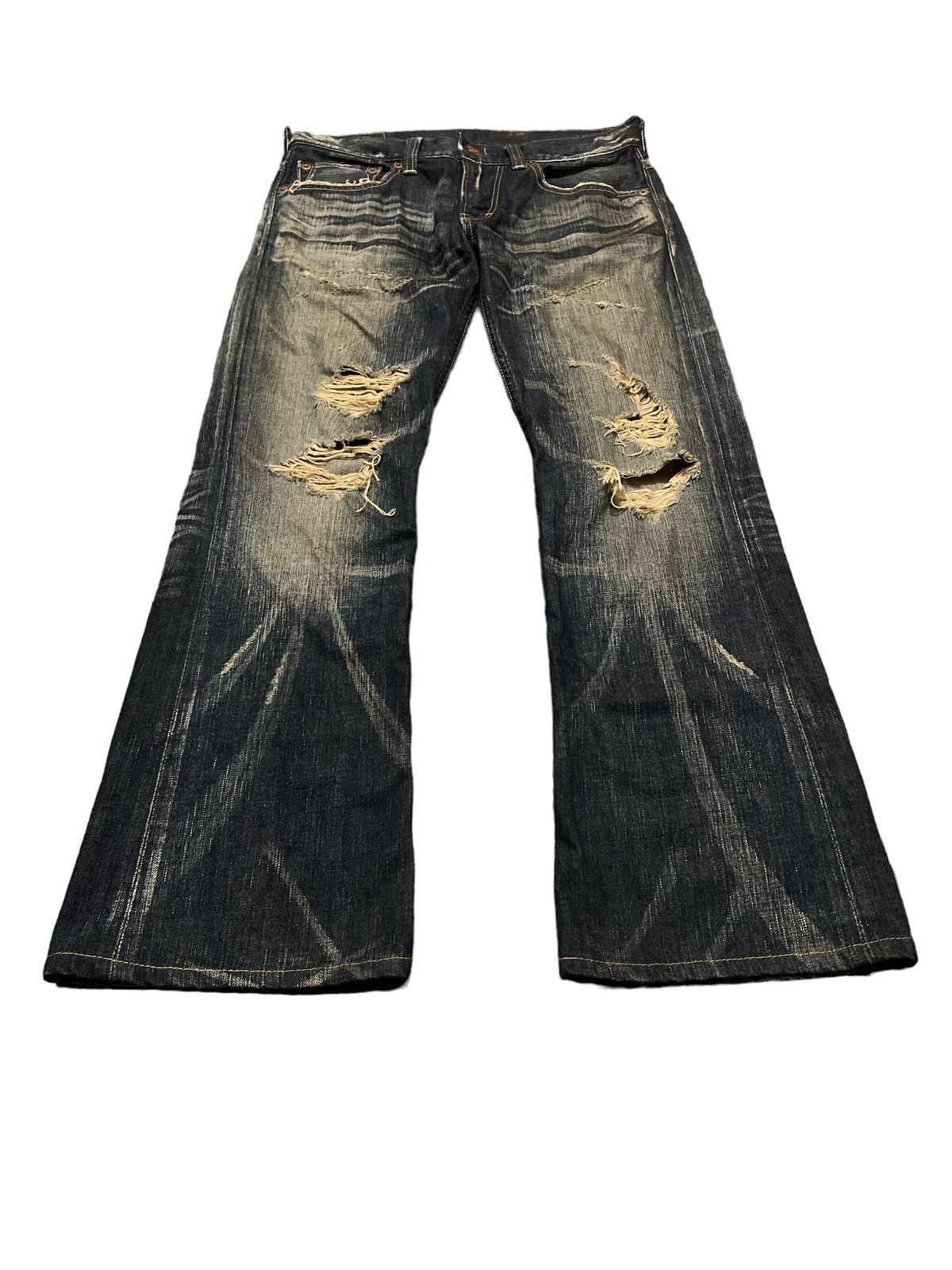 Other FLARED💥THRASHED EDWIN 503 DISTRESSED DENIM PANT Size US 30 / EU 46 - 2 Thumbnail