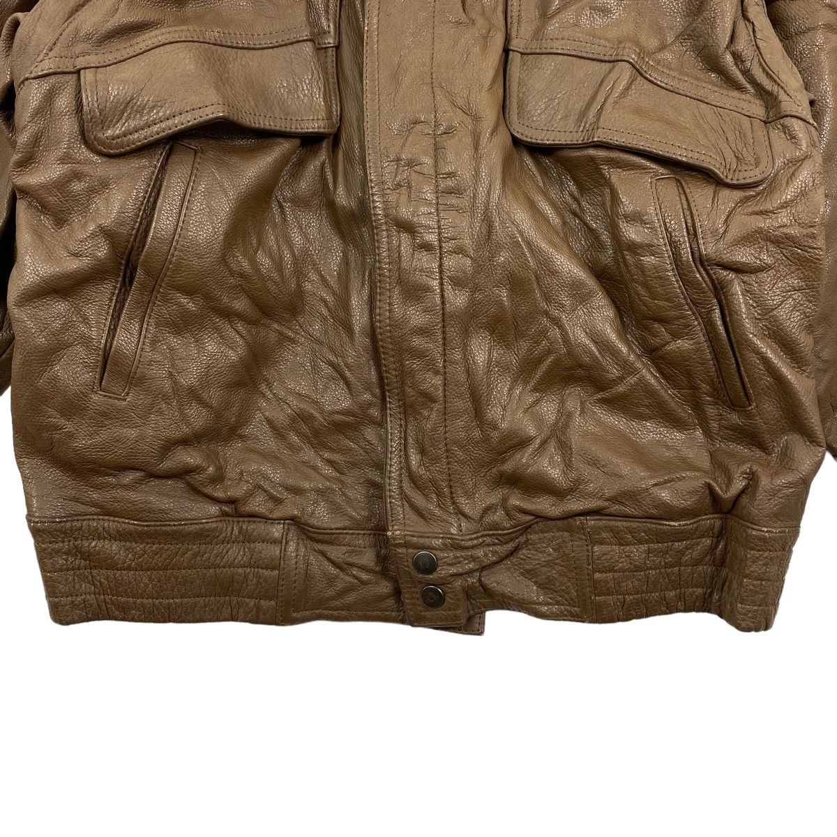 Vintage Vintage 90s ROBO COLLECTION Brown Leather Bomber Jacket Size US M / EU 48-50 / 2 - 3 Thumbnail