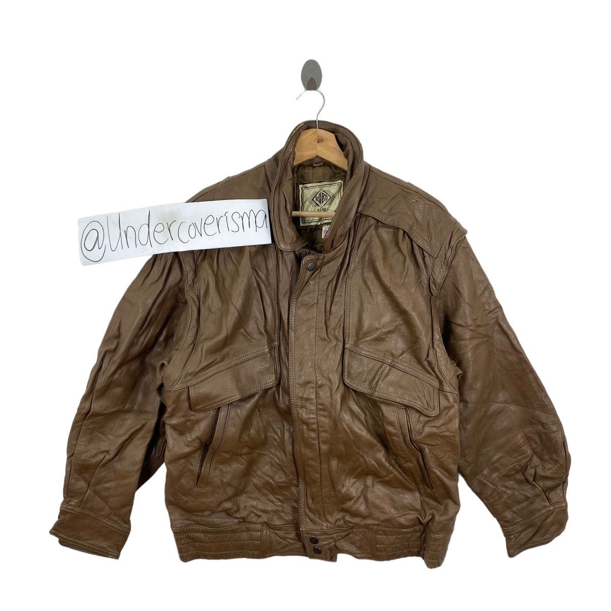Vintage Vintage 90s ROBO COLLECTION Brown Leather Bomber Jacket Size US M / EU 48-50 / 2 - 1 Thumbnail
