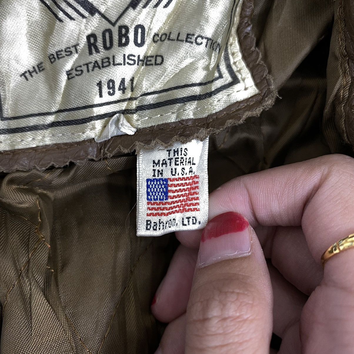 Vintage Vintage 90s ROBO COLLECTION Brown Leather Bomber Jacket Size US M / EU 48-50 / 2 - 5 Thumbnail