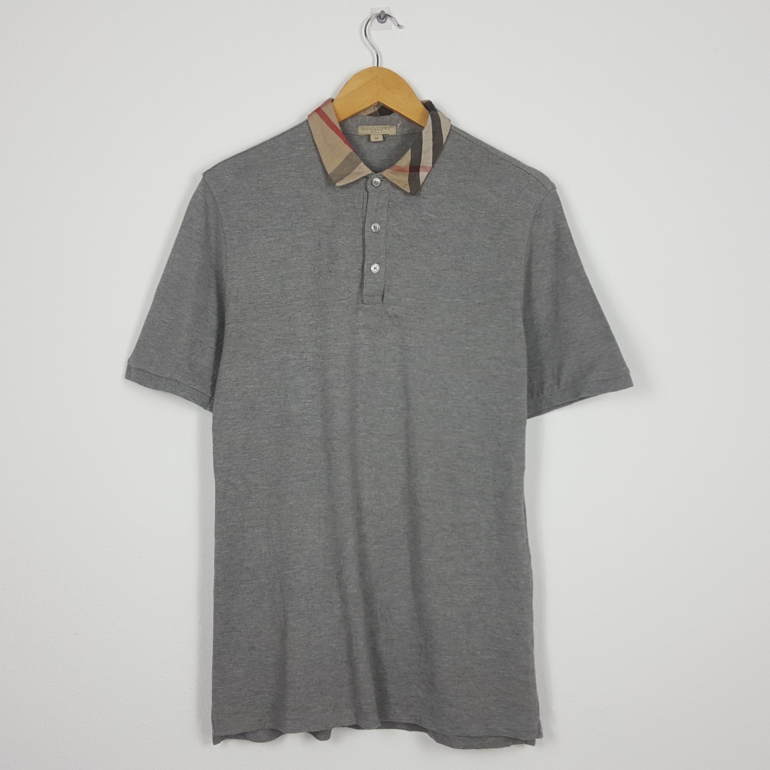 Burberry × Vintage Vintage BURBERRY Nova Check Collar Design Polo Shirt Size US M / EU 48-50 / 2 - 1 Thumbnail