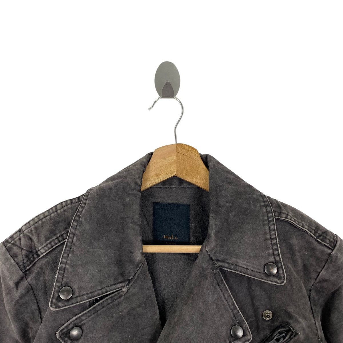 Japanese Brand HALB Japanese Brand Double Collar Motorcycle Denim Jacket Size US M / EU 48-50 / 2 - 2 Thumbnail