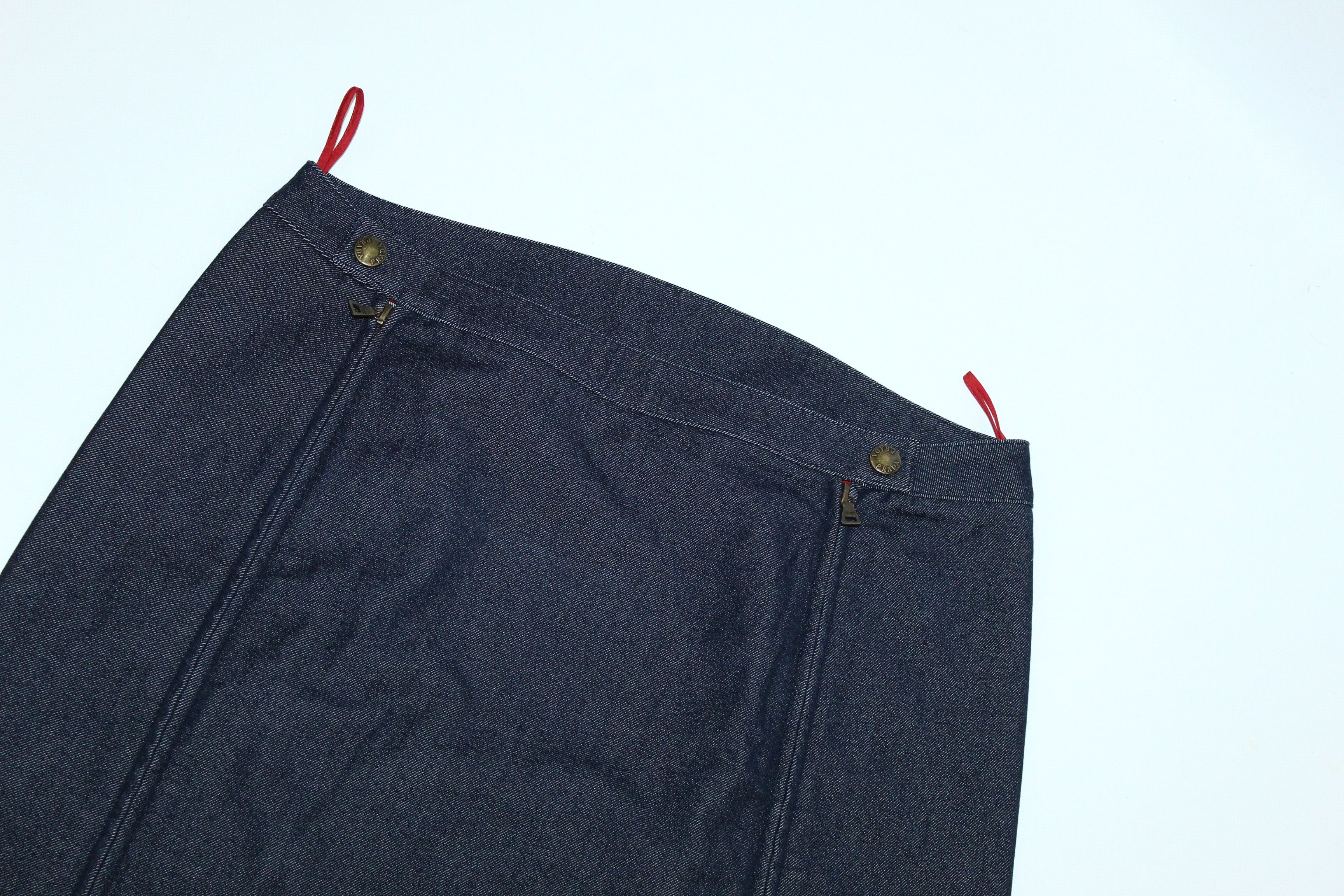 Prada Prada Milano Red Tab Full Zip Raw Denim Kilt / Midi Skirt Size 34" / US 12 / IT 48 - 4 Thumbnail