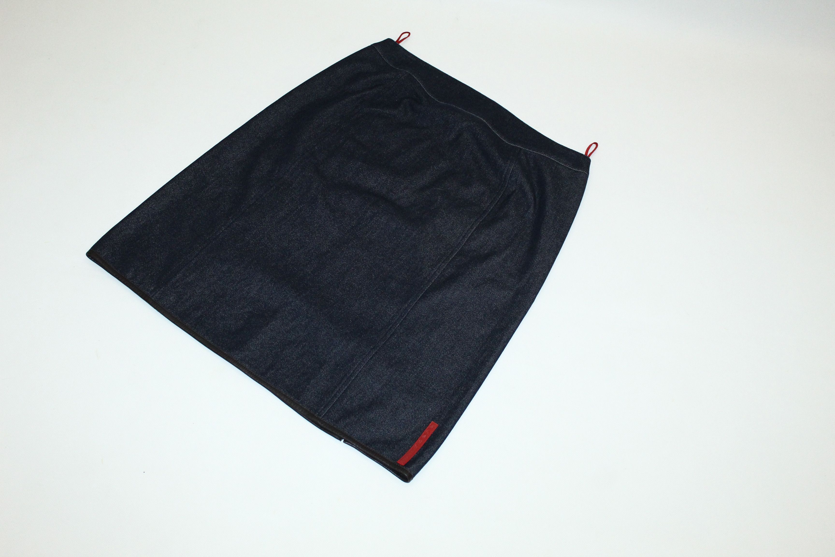 Prada Prada Milano Red Tab Full Zip Raw Denim Kilt / Midi Skirt Size 34" / US 12 / IT 48 - 11 Thumbnail