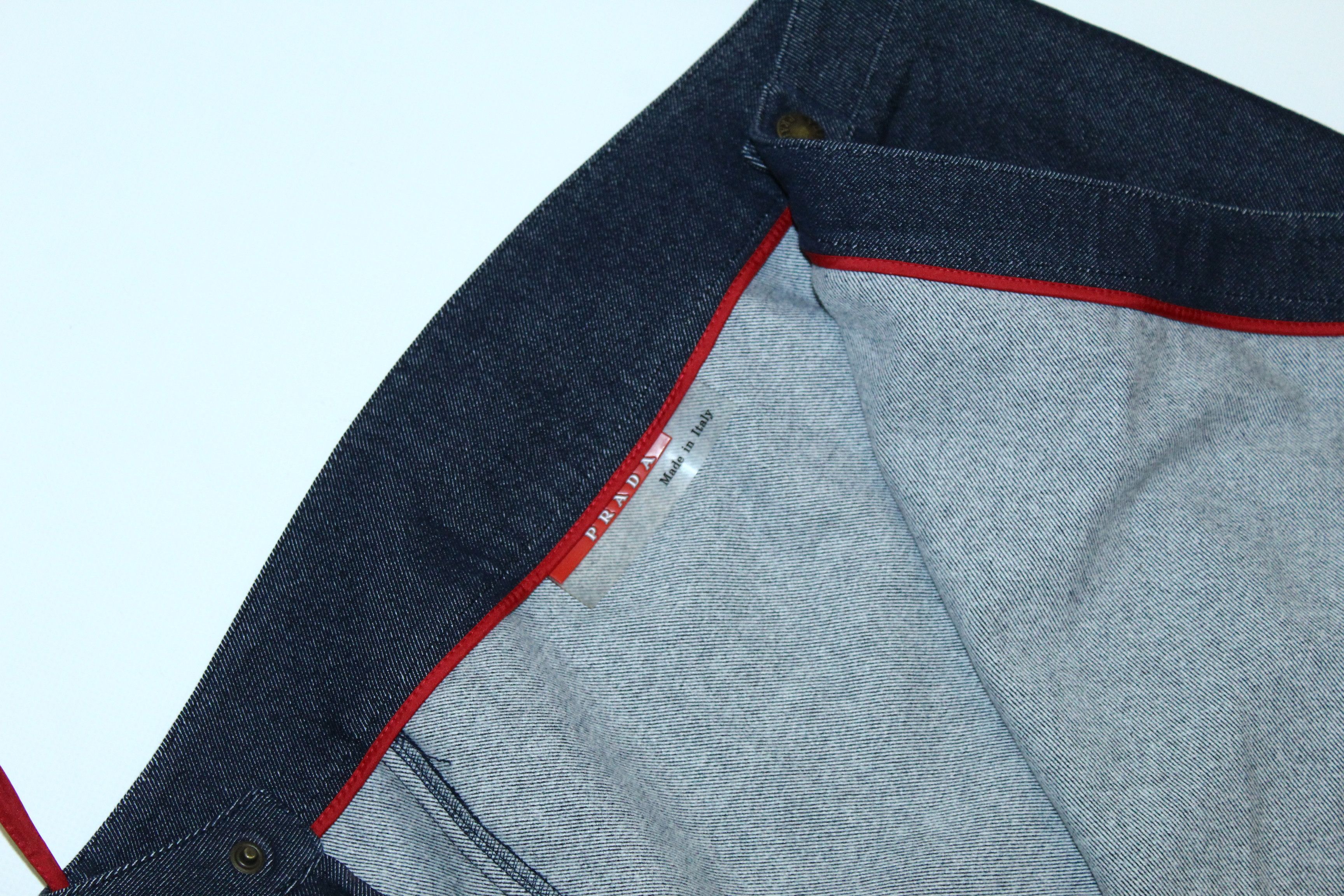 Prada Prada Milano Red Tab Full Zip Raw Denim Kilt / Midi Skirt Size 34" / US 12 / IT 48 - 7 Thumbnail
