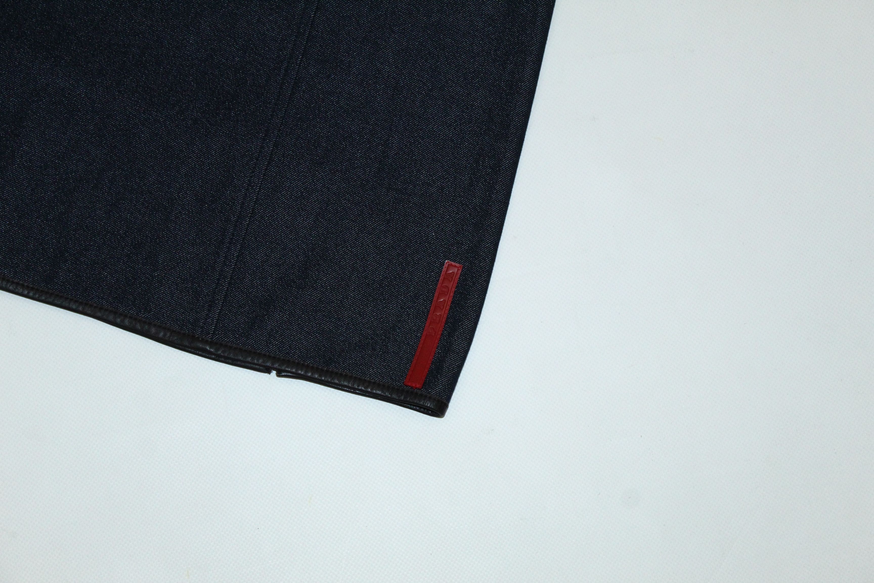 Prada Prada Milano Red Tab Full Zip Raw Denim Kilt / Midi Skirt Size 34" / US 12 / IT 48 - 12 Thumbnail