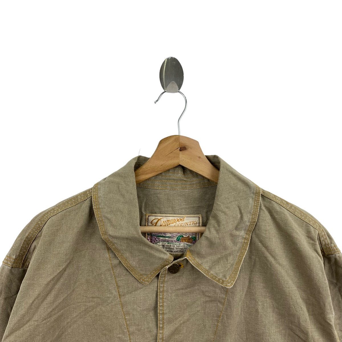 Vintage DUNWOOD COUNTRY Multi Pocket Button Up Beige Denim Jacket Size US L / EU 52-54 / 3 - 2 Thumbnail