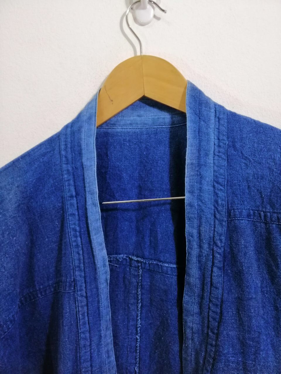 Indigo × Japanese Brand Indigo Dye Sashiko Noragi Kimono Oversized Visvim Design Size US M / EU 48-50 / 2 - 5 Thumbnail
