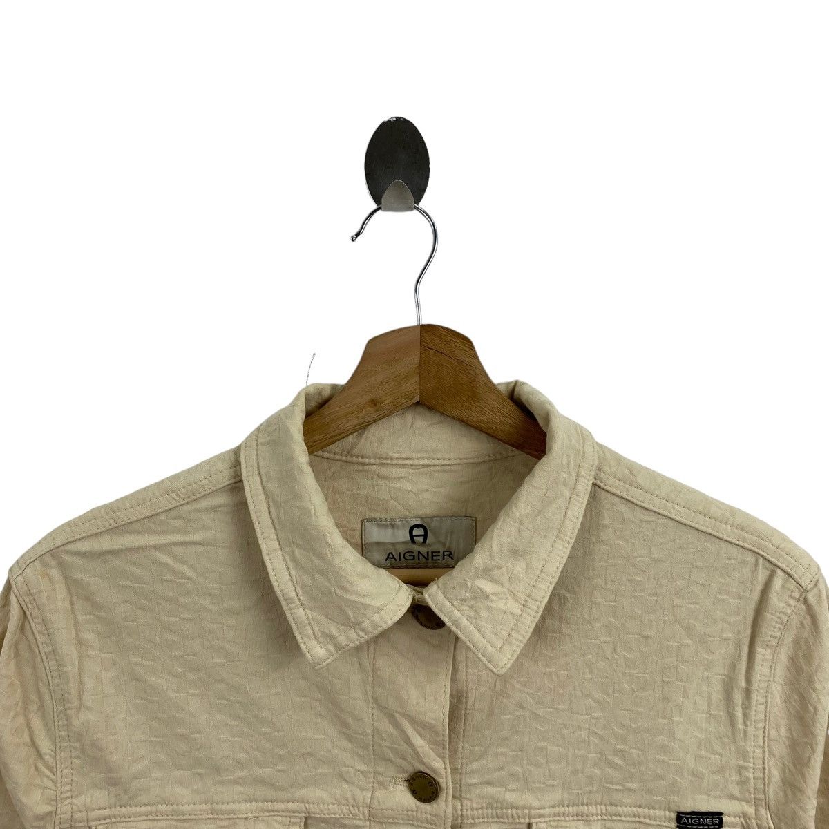 Aigner AIGNER German Brand Motorcycle Button Up Cream Jeans Jacket Size US S / EU 44-46 / 1 - 2 Thumbnail