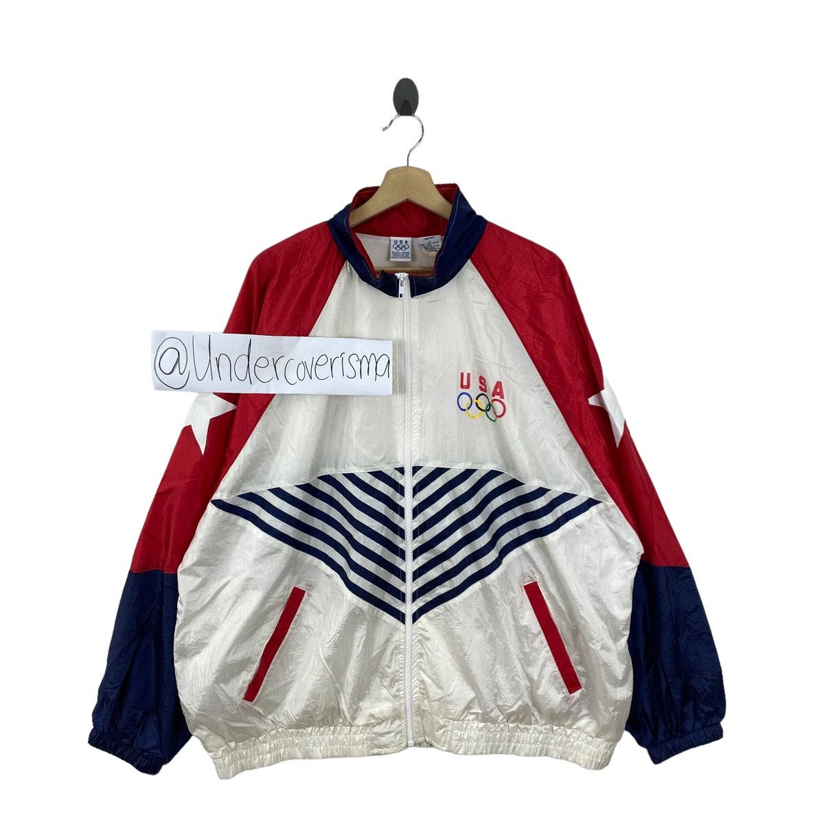 USA Olympics Vtg 90s USA OLYMPIC COMMITEE Windbreaker Coach Varsity Size US L / EU 52-54 / 3 - 3 Thumbnail