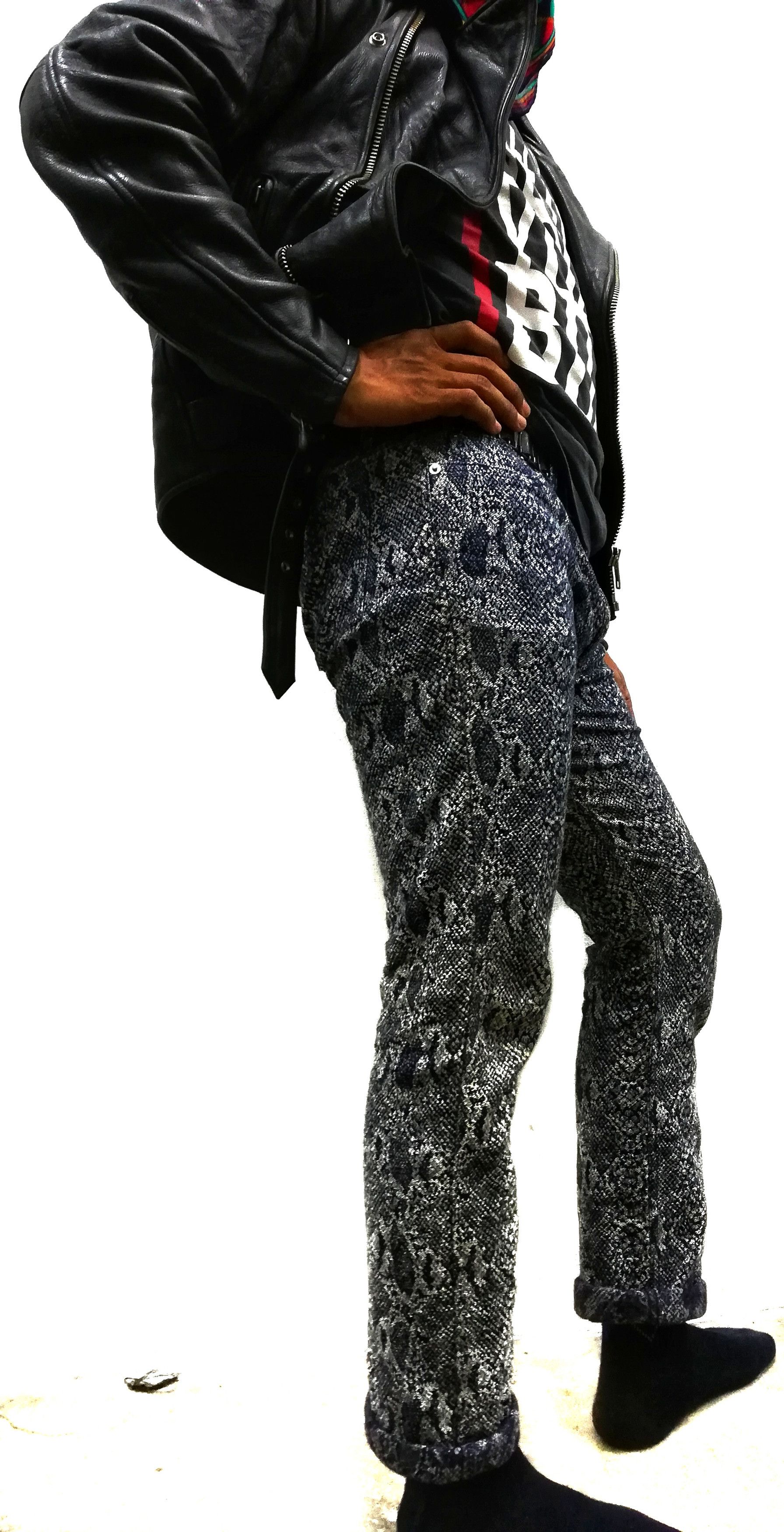 Indigo × Japanese Brand 🔥Glamdy Printed Similar Hysteric Glamour Snake Denim🔥 Size US 30 / EU 46 - 12 Thumbnail