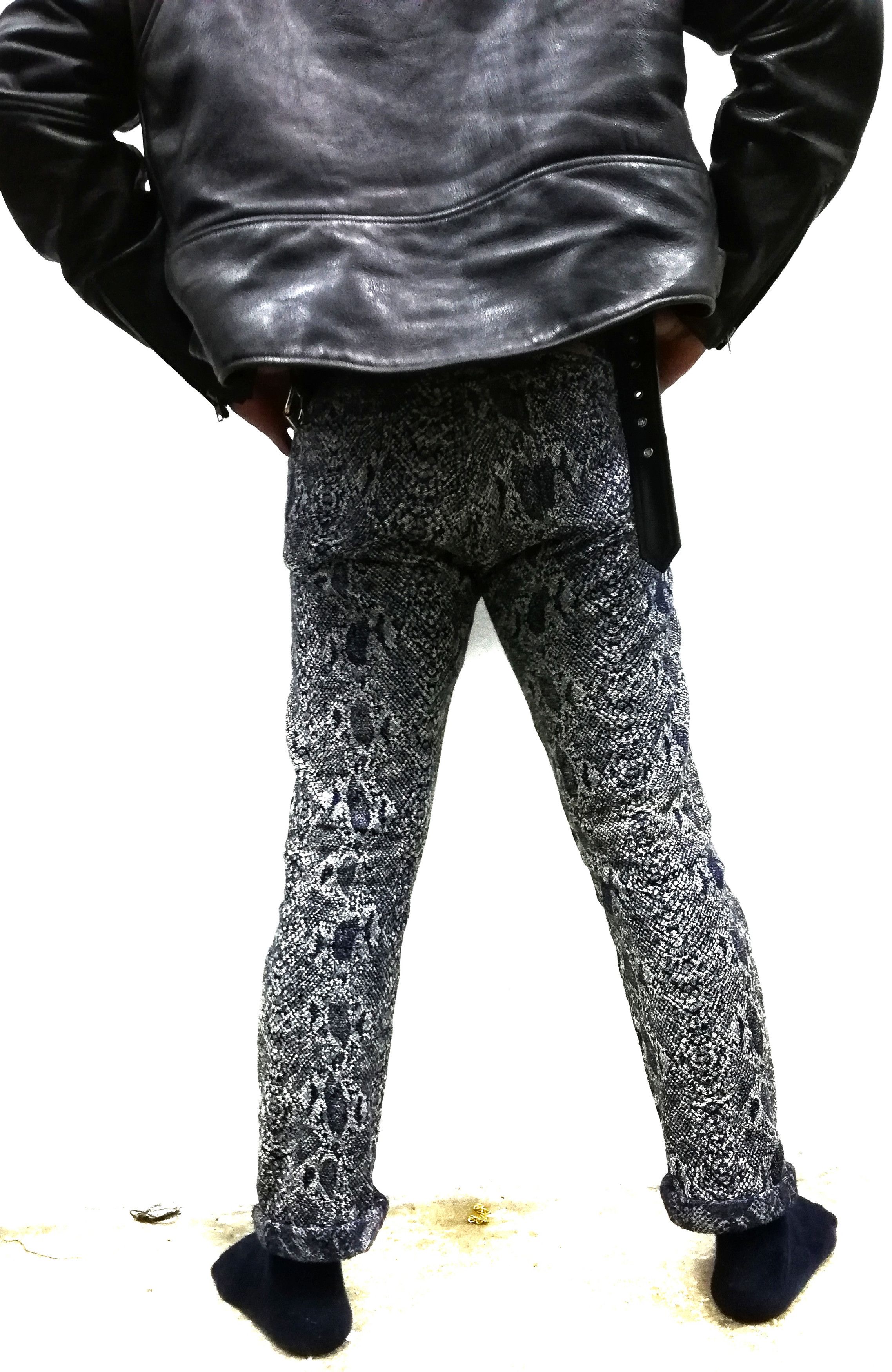 Indigo × Japanese Brand 🔥Glamdy Printed Similar Hysteric Glamour Snake Denim🔥 Size US 30 / EU 46 - 11 Thumbnail
