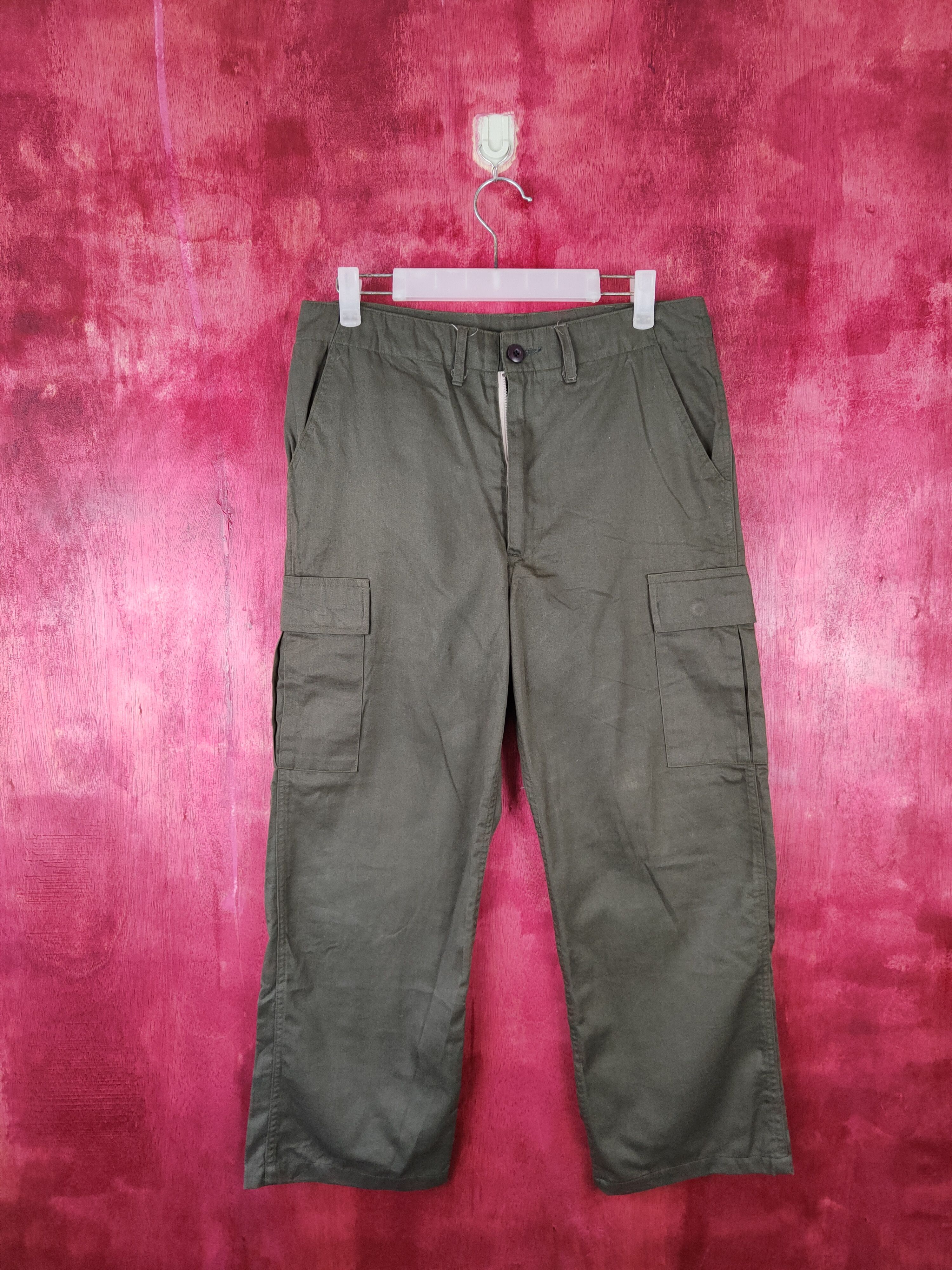 image of Vintage Dark Green Multi Pocket Cargo Pants S412, Men's (Size 31)