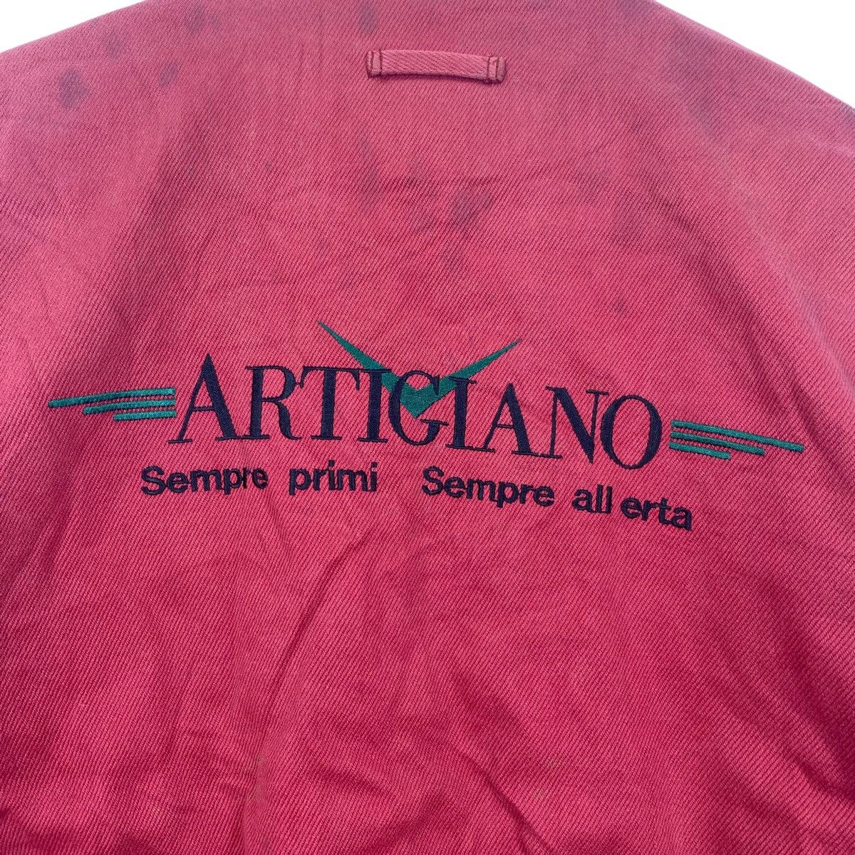 Vintage Vintage ARTIGIANO Italy Brand Red Bomber Jacket Size US XXL / EU 58 / 5 - 2 Thumbnail