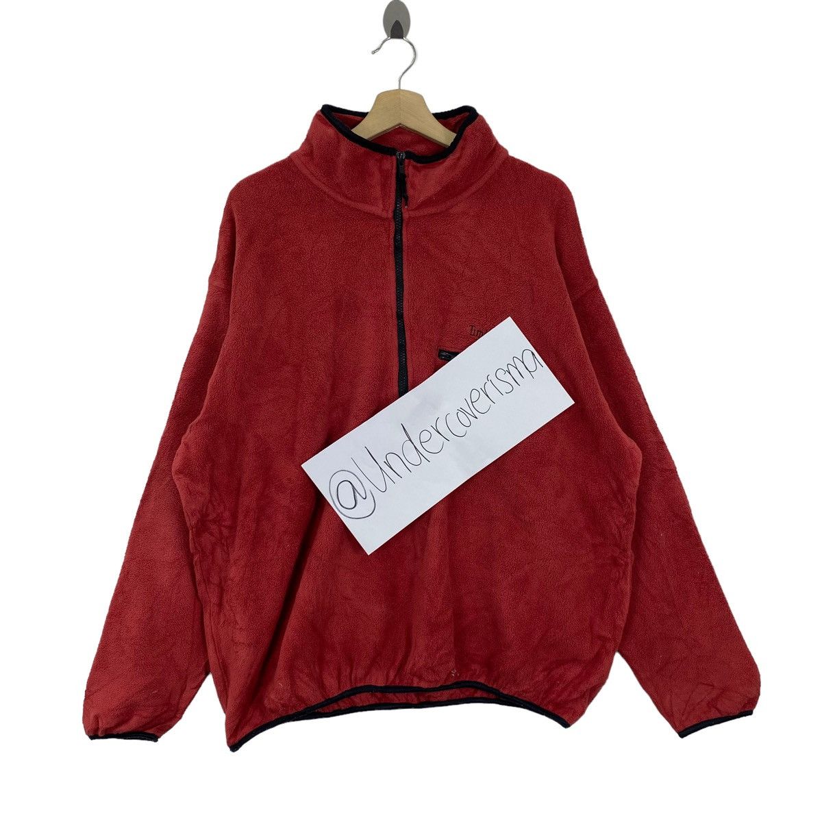 image of Vintage Timberland Weathergear Oversize Retro Sherp Half Zipper Jake in Red, Men's (Size Large)