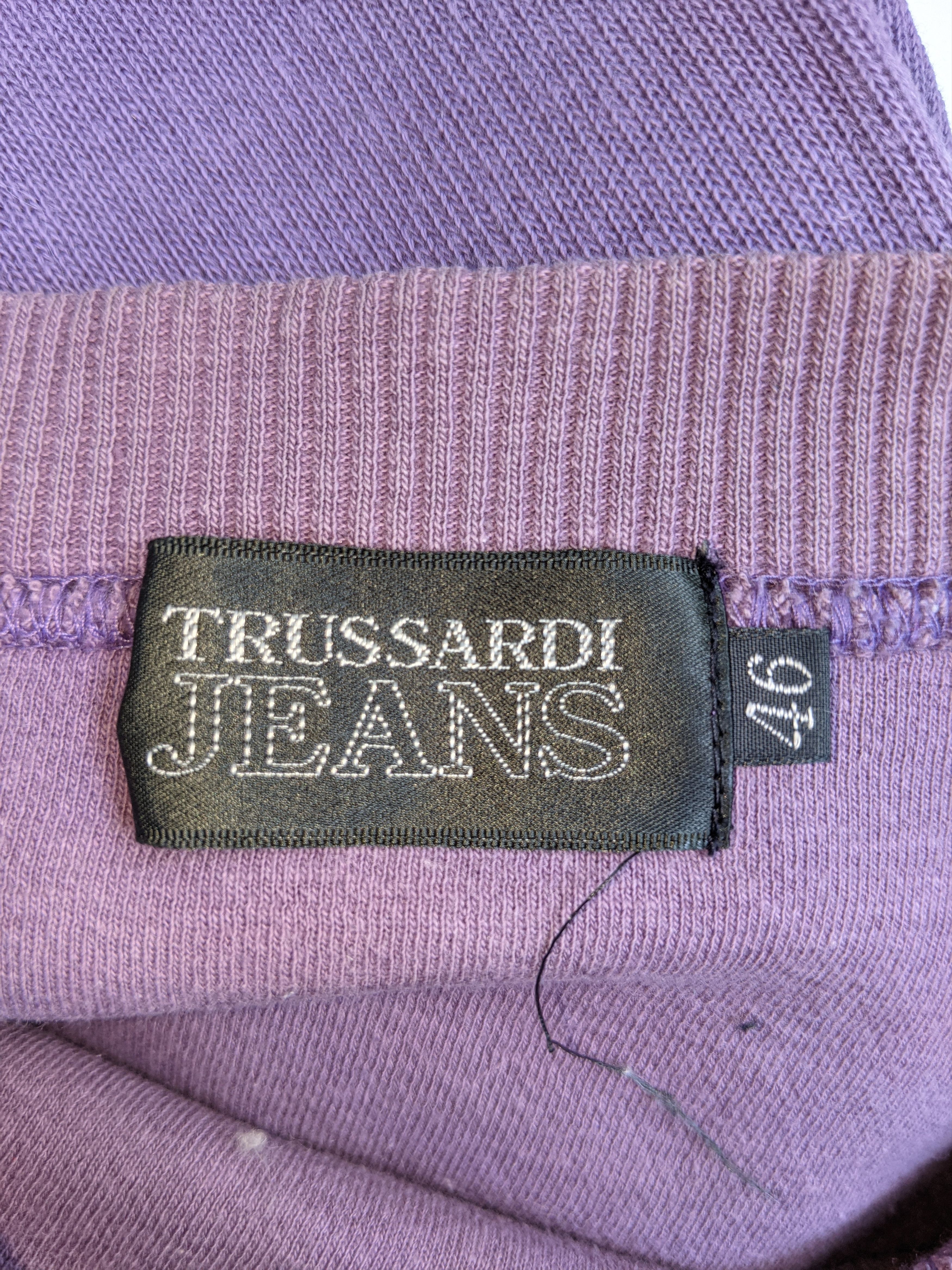 Designer Vintage Trussardi Embroidery Logo Sweatshirt Size US XL / EU 56 / 4 - 4 Thumbnail