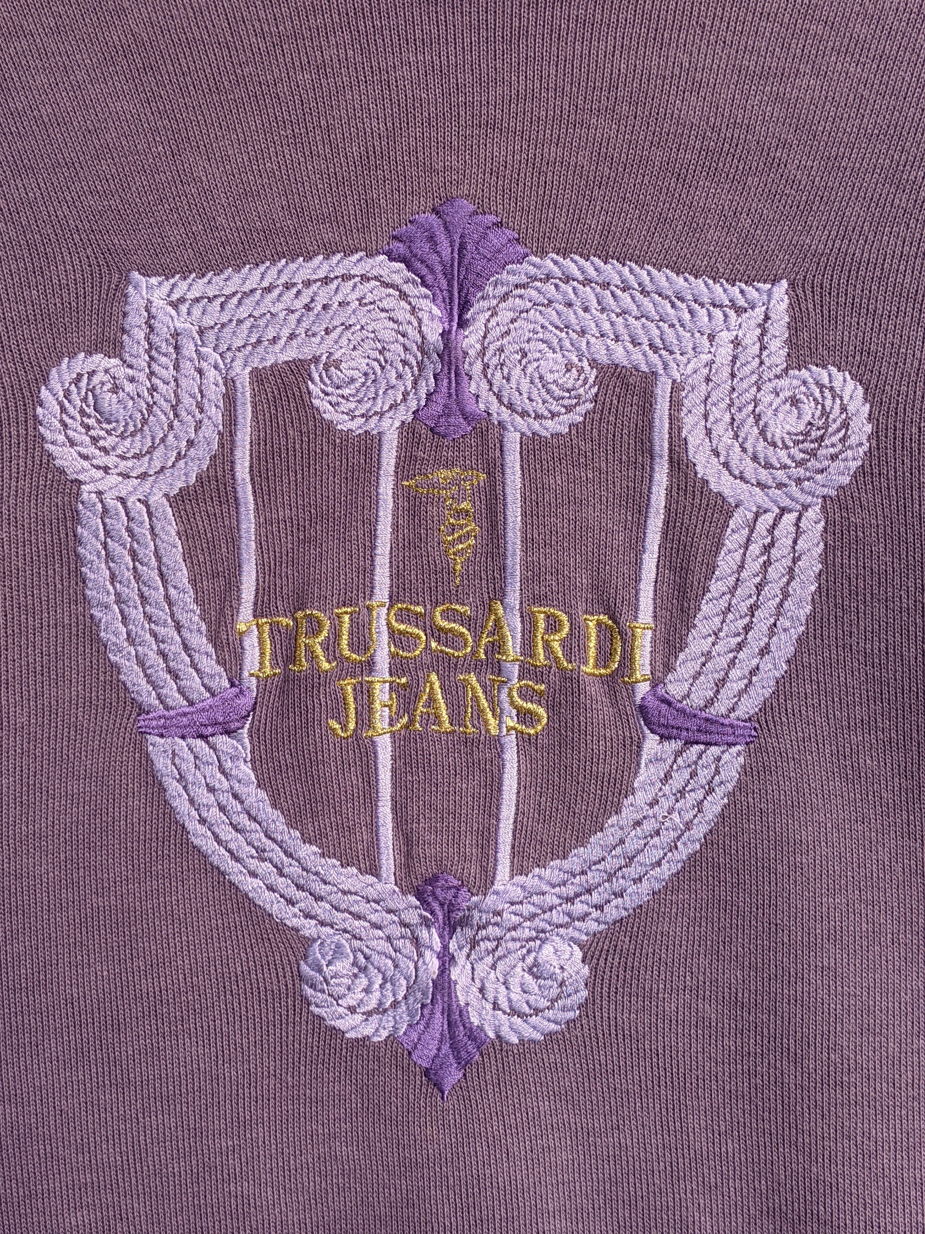 Designer Vintage Trussardi Embroidery Logo Sweatshirt Size US XL / EU 56 / 4 - 3 Thumbnail