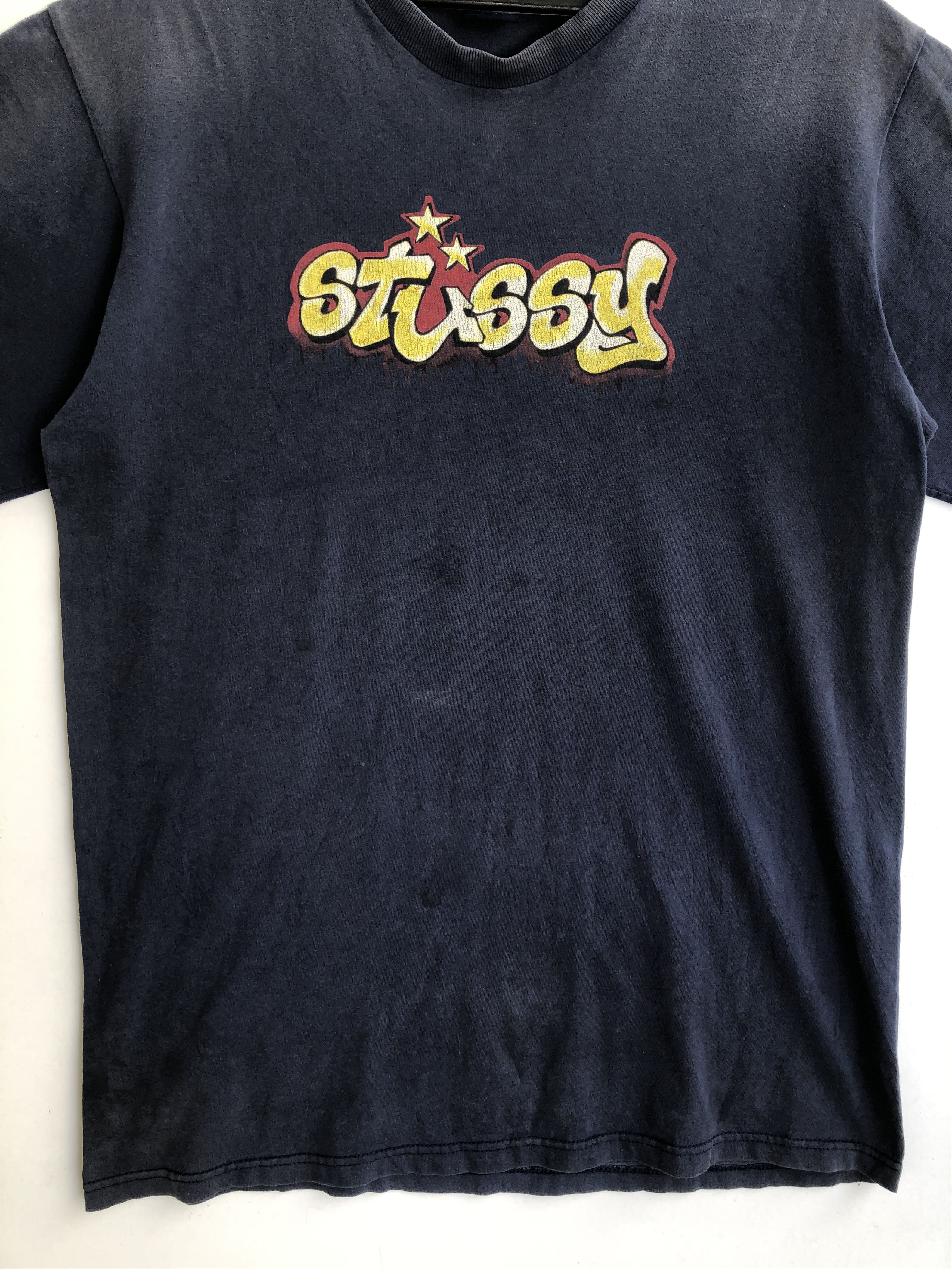 Stussy DISTRESSED STUSSY SPELLOUT TEE Size US L / EU 52-54 / 3 - 3 Thumbnail