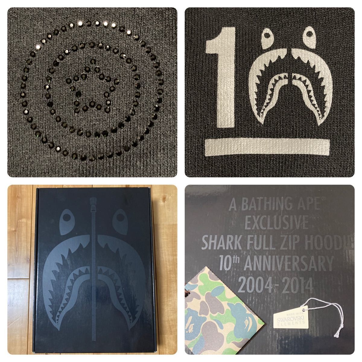 Bape × Swarovski 🔥zozo limited🔥 BAPE Black Swarovski Shark full zip hoodie Size US S / EU 44-46 / 1 - 8 Thumbnail