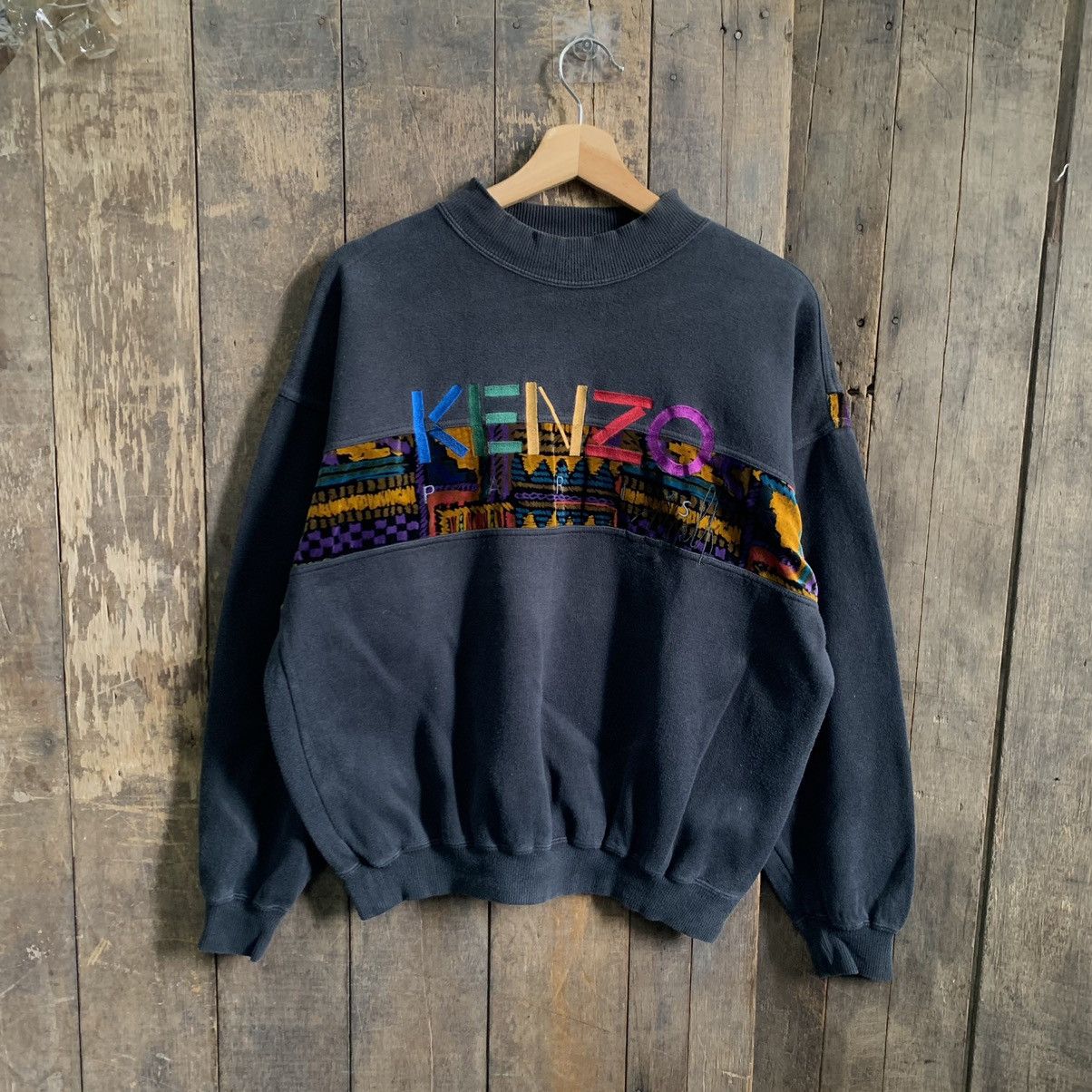 Kenzo × Vintage Vintage Kenzo SpellOut Crewneck Sweatshirt Size US M / EU 48-50 / 2 - 5 Thumbnail