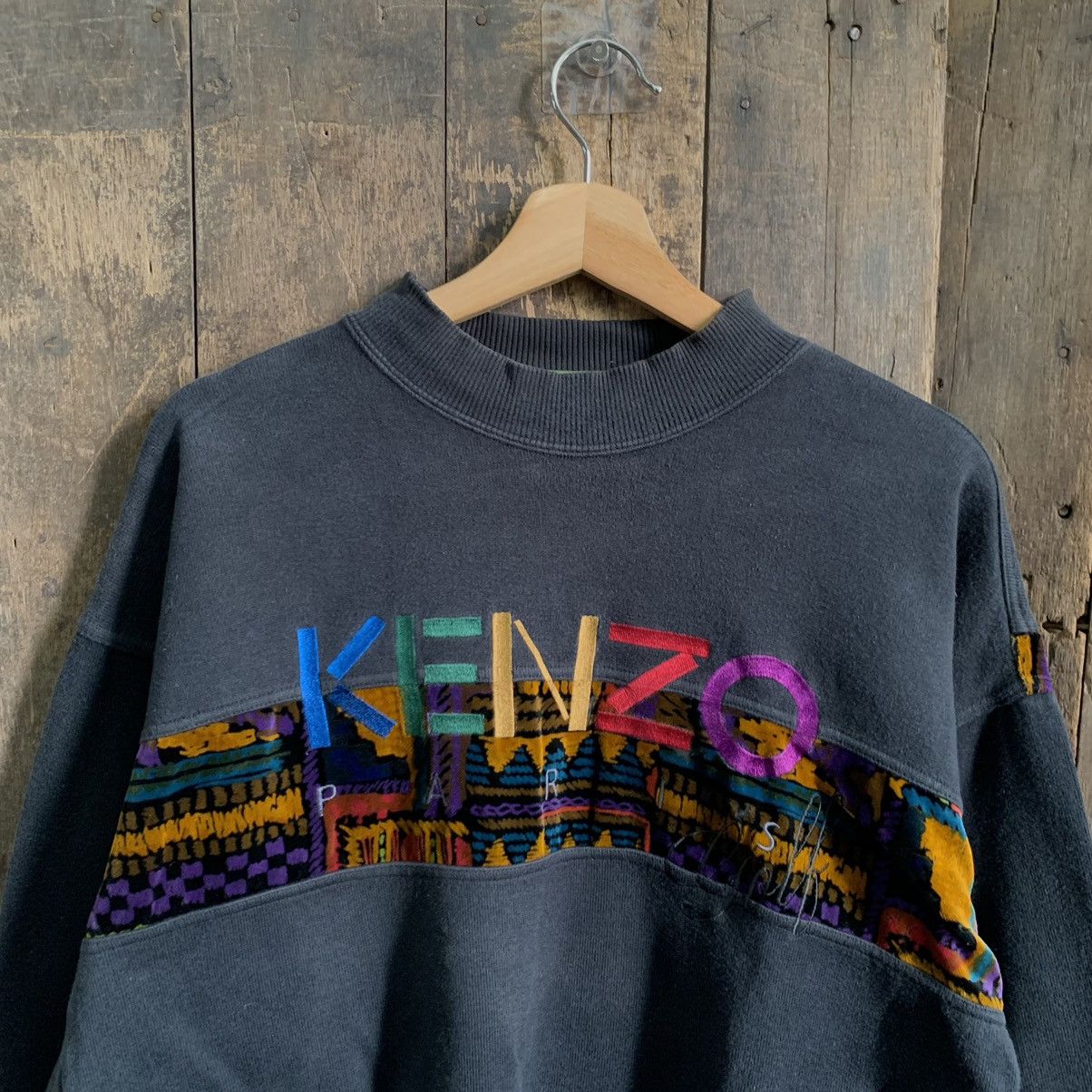 Kenzo × Vintage Vintage Kenzo SpellOut Crewneck Sweatshirt Size US M / EU 48-50 / 2 - 2 Thumbnail