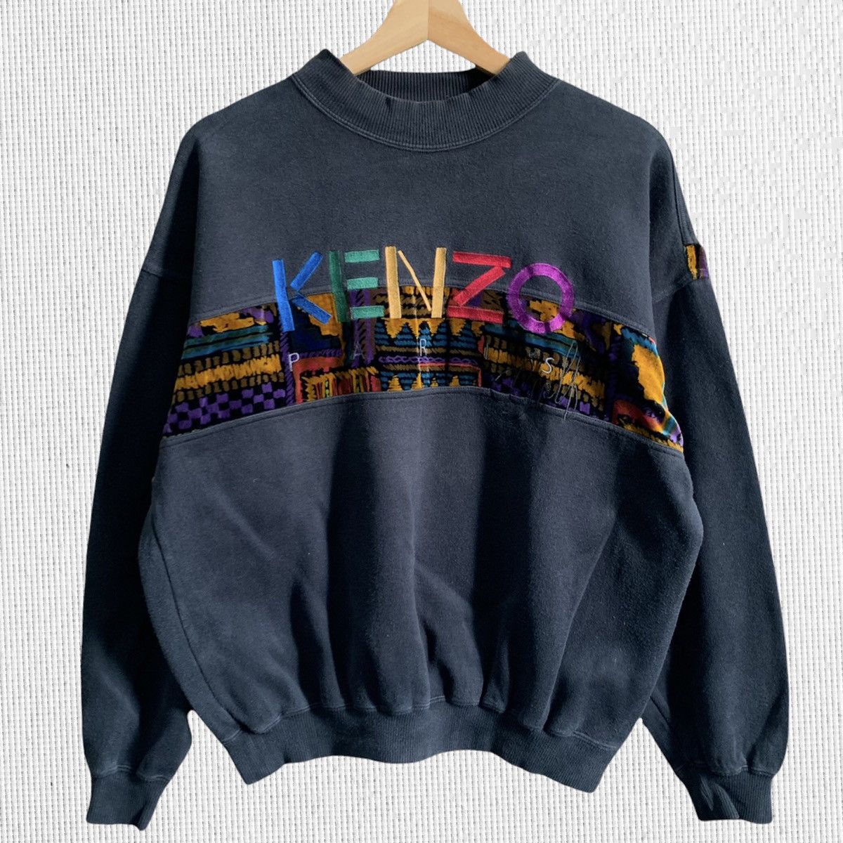 Kenzo × Vintage Vintage Kenzo SpellOut Crewneck Sweatshirt Size US M / EU 48-50 / 2 - 1 Thumbnail