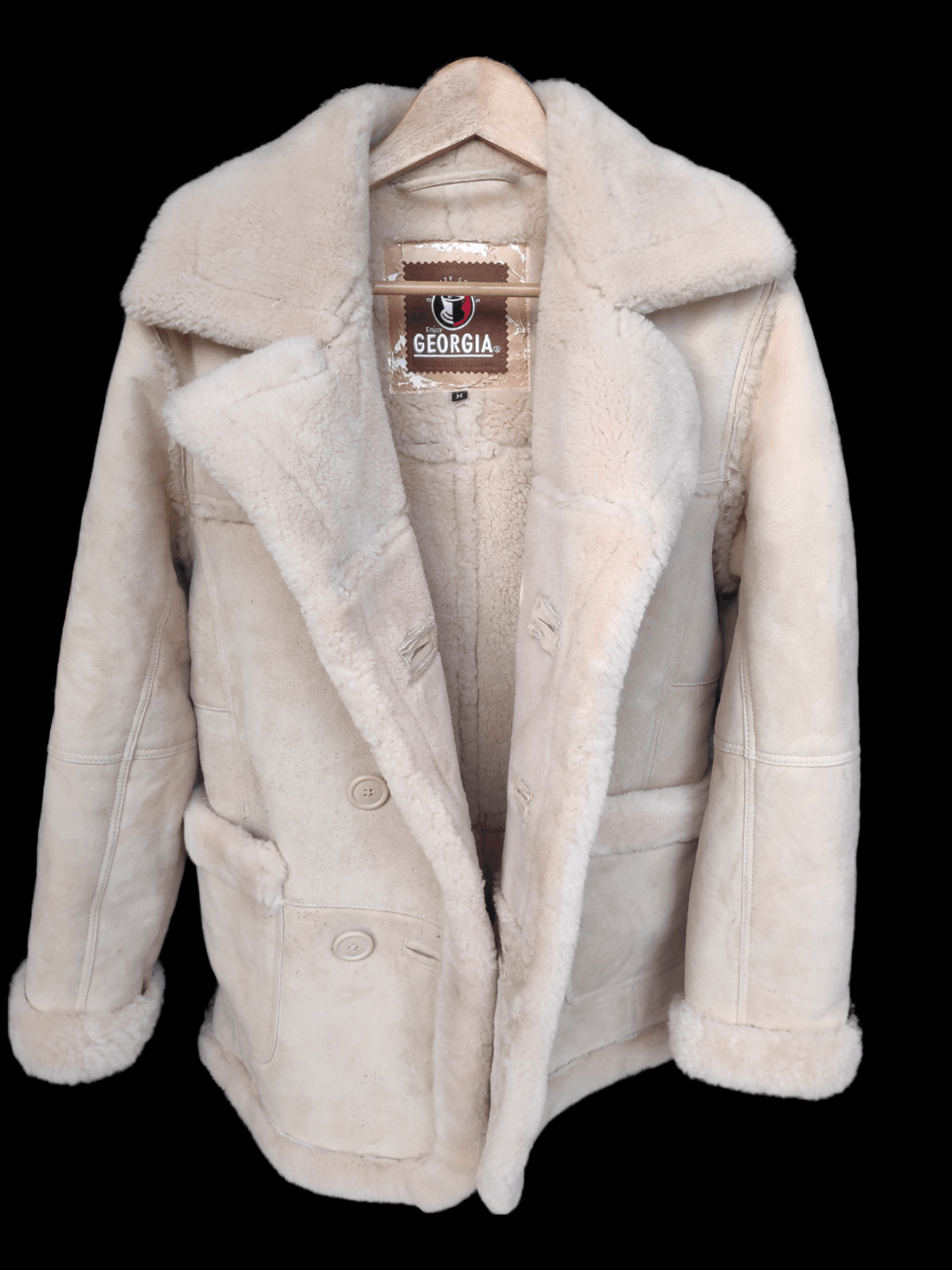 Japanese Brand 🔥Best Offer🔥 Vintage Georgia Shearling Leather Jacket Size US M / EU 48-50 / 2 - 4 Thumbnail