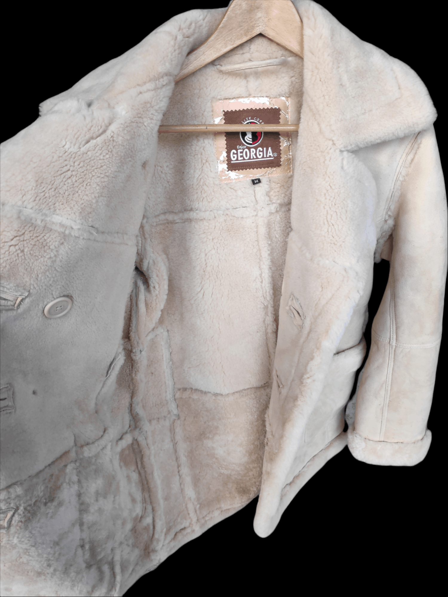 Japanese Brand 🔥Best Offer🔥 Vintage Georgia Shearling Leather Jacket Size US M / EU 48-50 / 2 - 5 Thumbnail