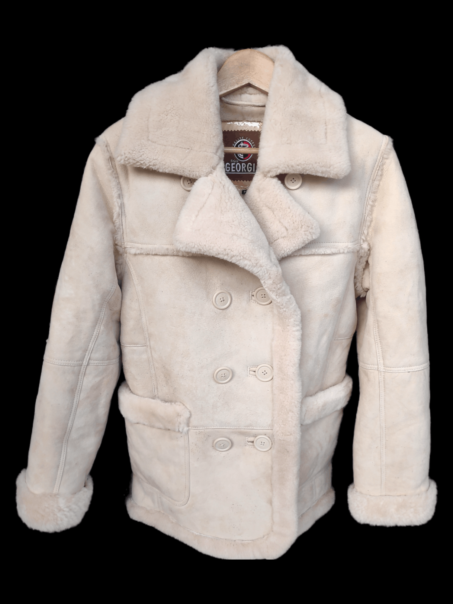 Japanese Brand 🔥Best Offer🔥 Vintage Georgia Shearling Leather Jacket Size US M / EU 48-50 / 2 - 1 Thumbnail