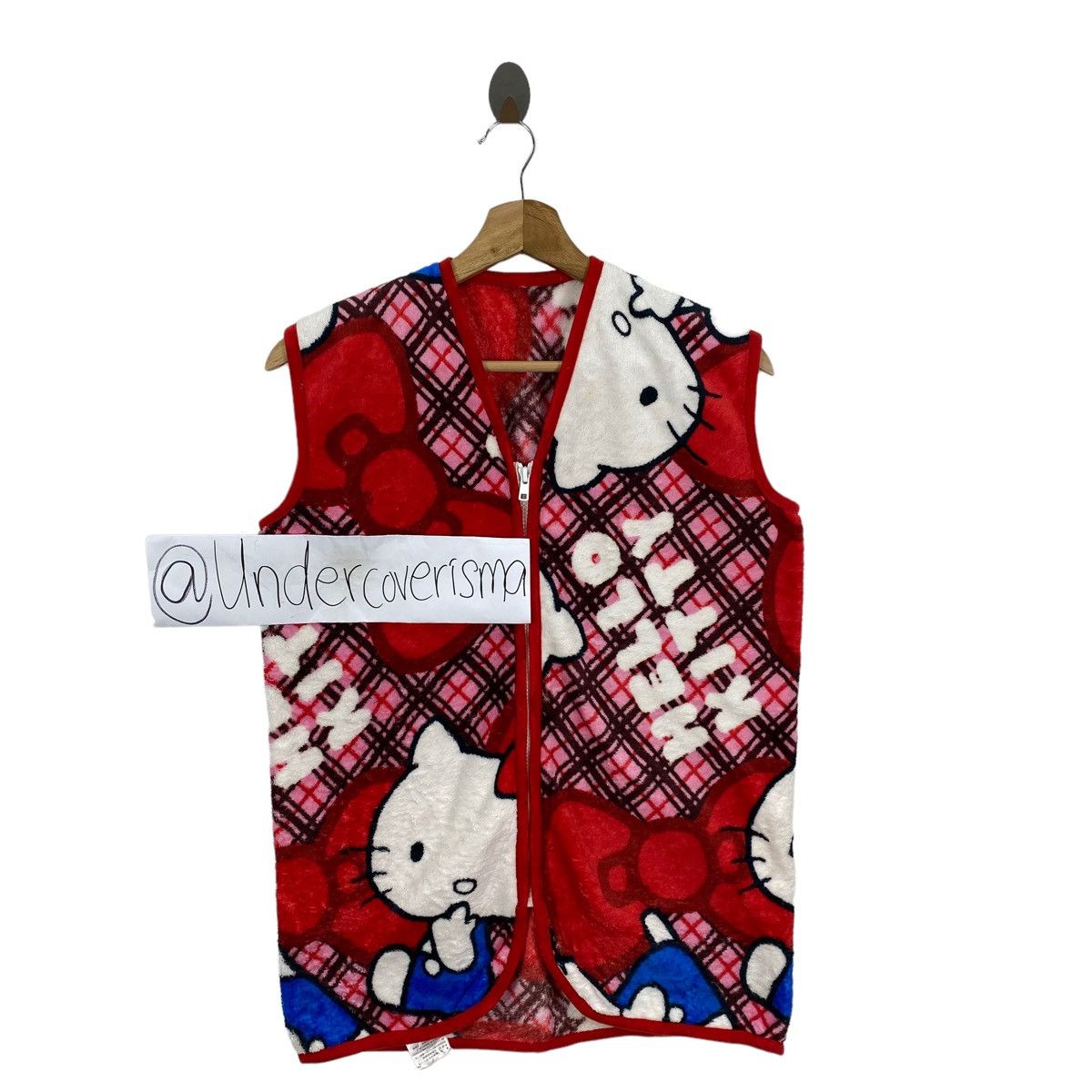 Vintage HELLO KITTY Cartoon Animation Overprint Red Vest Fleece Wear Size US S / EU 44-46 / 1 - 1 Thumbnail