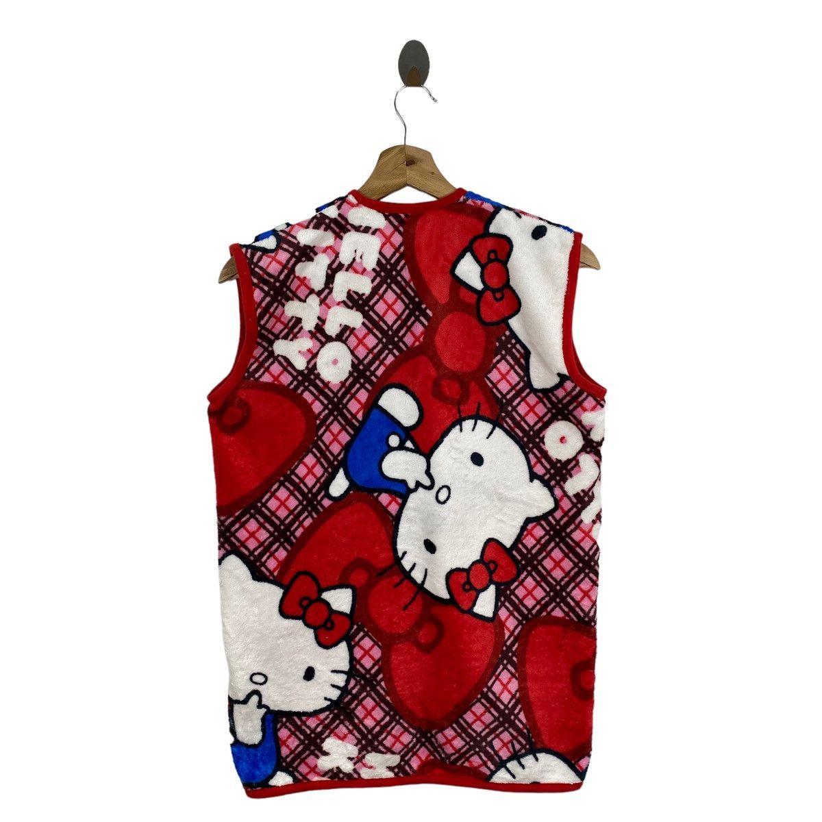 Vintage HELLO KITTY Cartoon Animation Overprint Red Vest Fleece Wear Size US S / EU 44-46 / 1 - 6 Thumbnail
