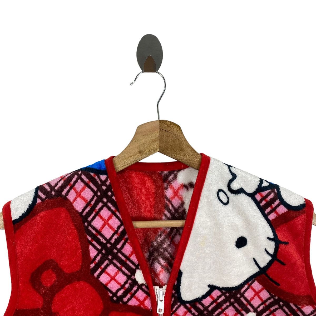 Vintage HELLO KITTY Cartoon Animation Overprint Red Vest Fleece Wear Size US S / EU 44-46 / 1 - 2 Thumbnail