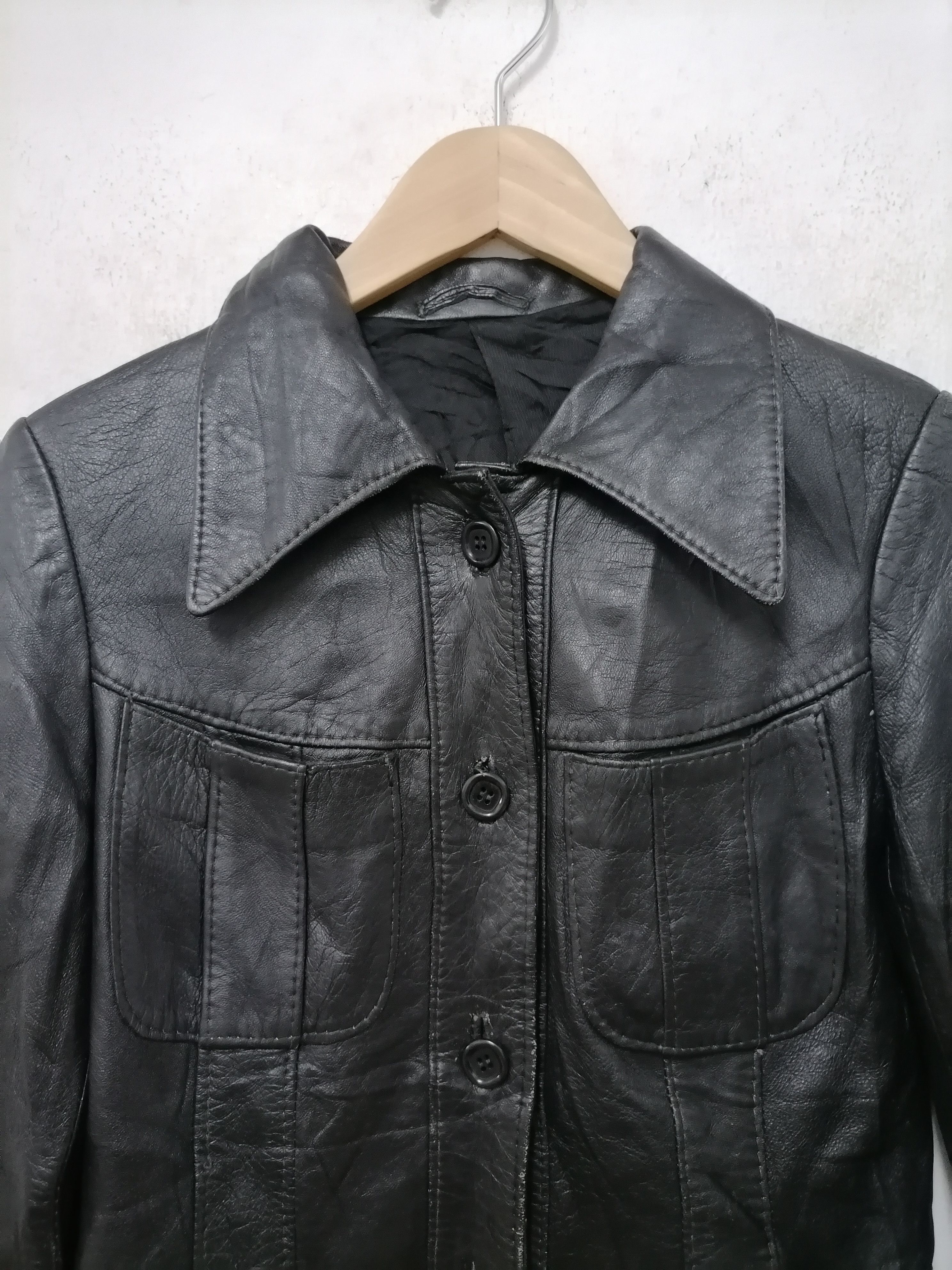Vintage Vintage Echtes Leder Leather Jacket coat Size US S / EU 44-46 / 1 - 3 Thumbnail