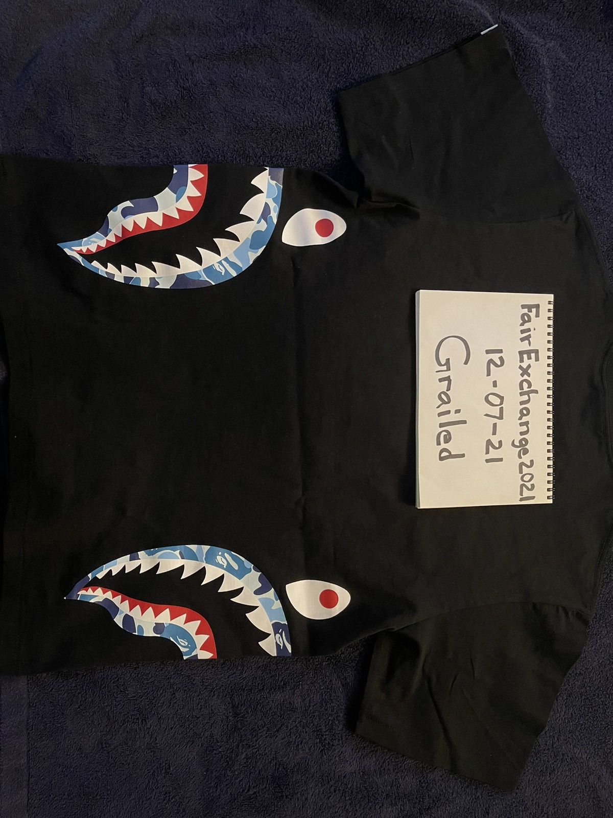 Bape A Bathing Ape Blue ABC Side Shark Face Tee Size US M / EU 48-50 / 2 - 7 Thumbnail
