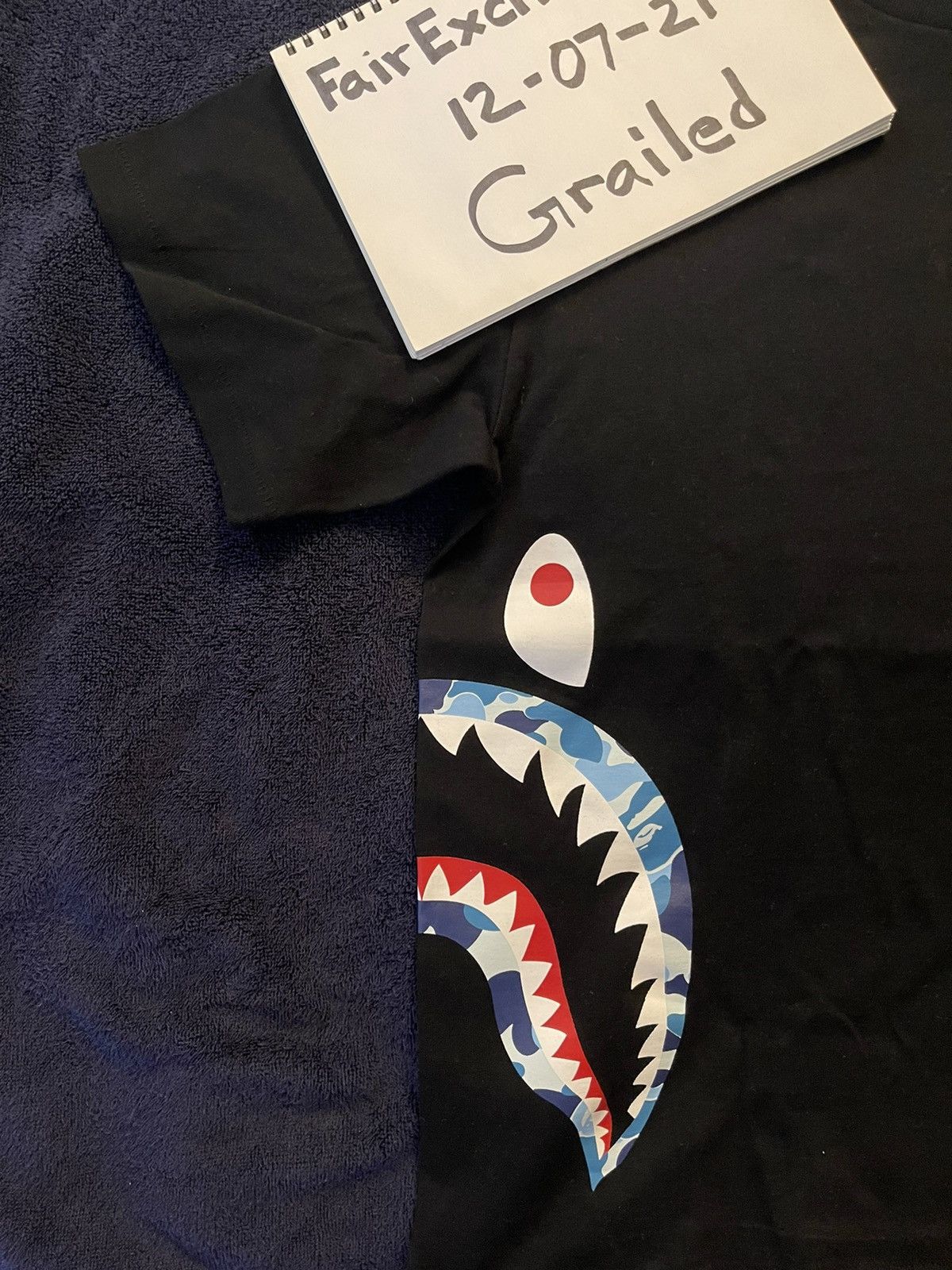 Bape A Bathing Ape Blue ABC Side Shark Face Tee Size US M / EU 48-50 / 2 - 5 Thumbnail